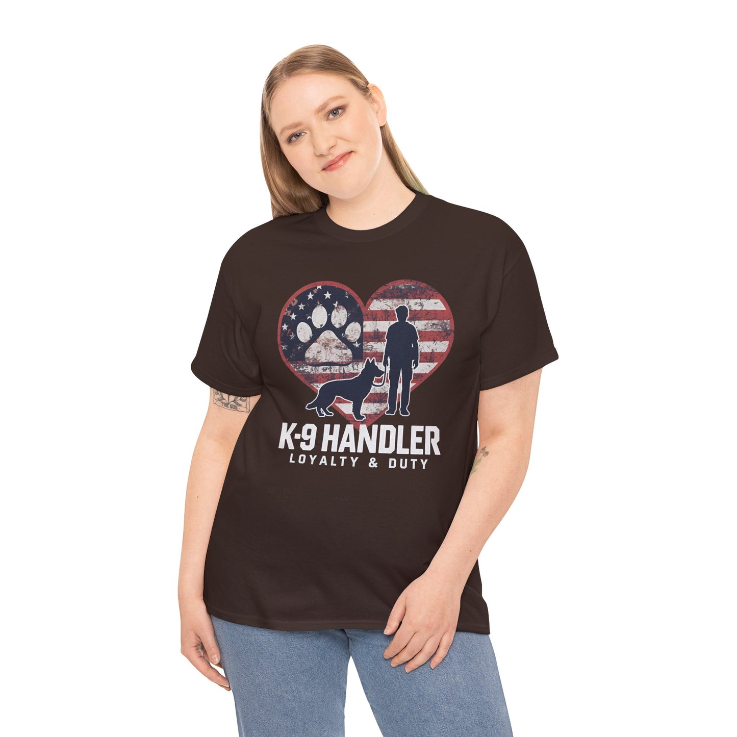K-9 Handler Heart Tee | Loyalty & Duty T-Shirt | Dog Lover Gift, Police Support Shirt