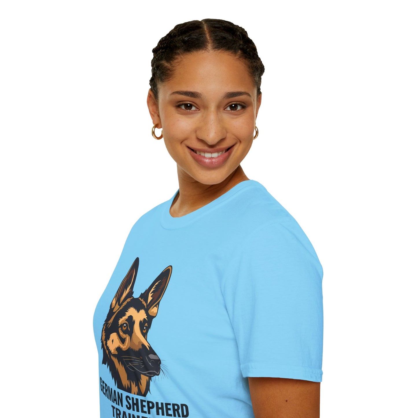 German Shepherd Trainer Unisex Softstyle T-Shirt, Dog Lover Gift, Pet Trainer Apparel