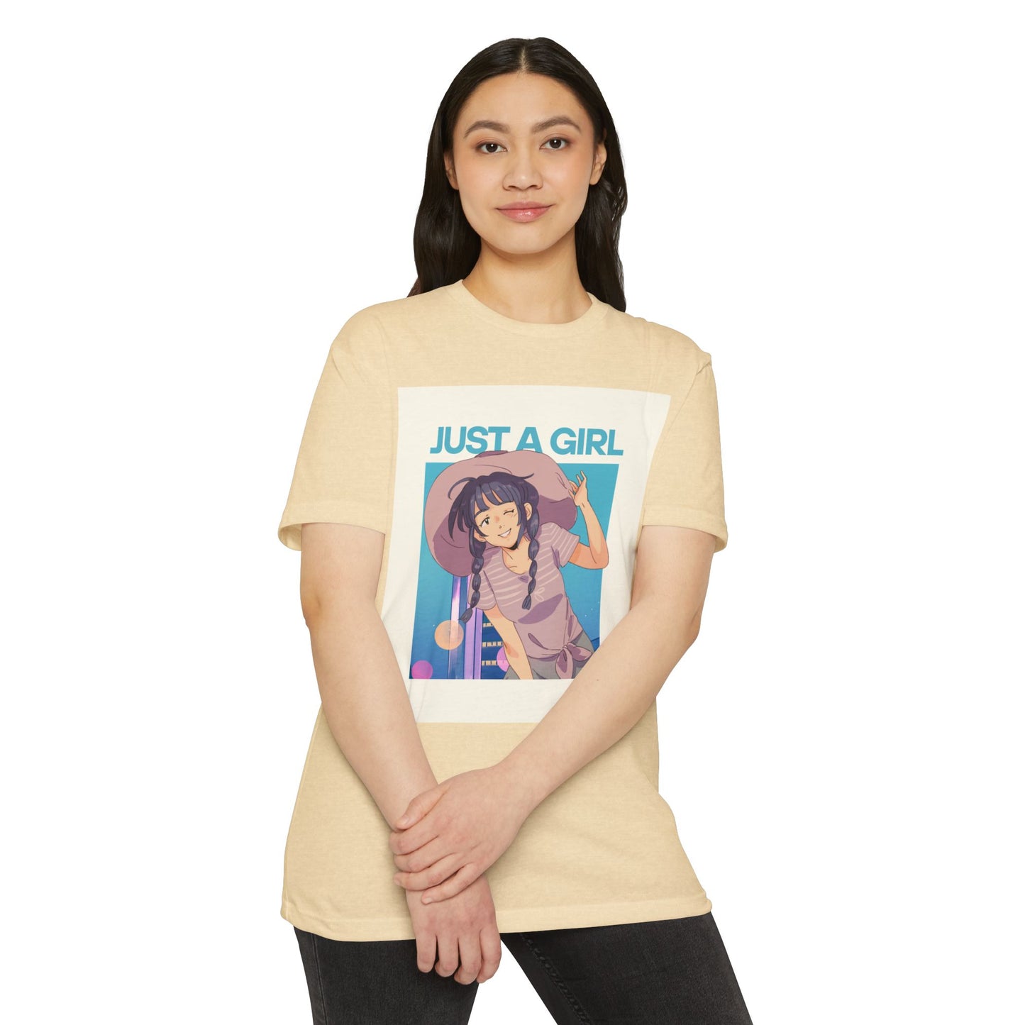 Just A Girl Graphic T-Shirt, Cute Casual Tee for Women, Summer Fashion, Anime Lover Gift, Everyday Wear