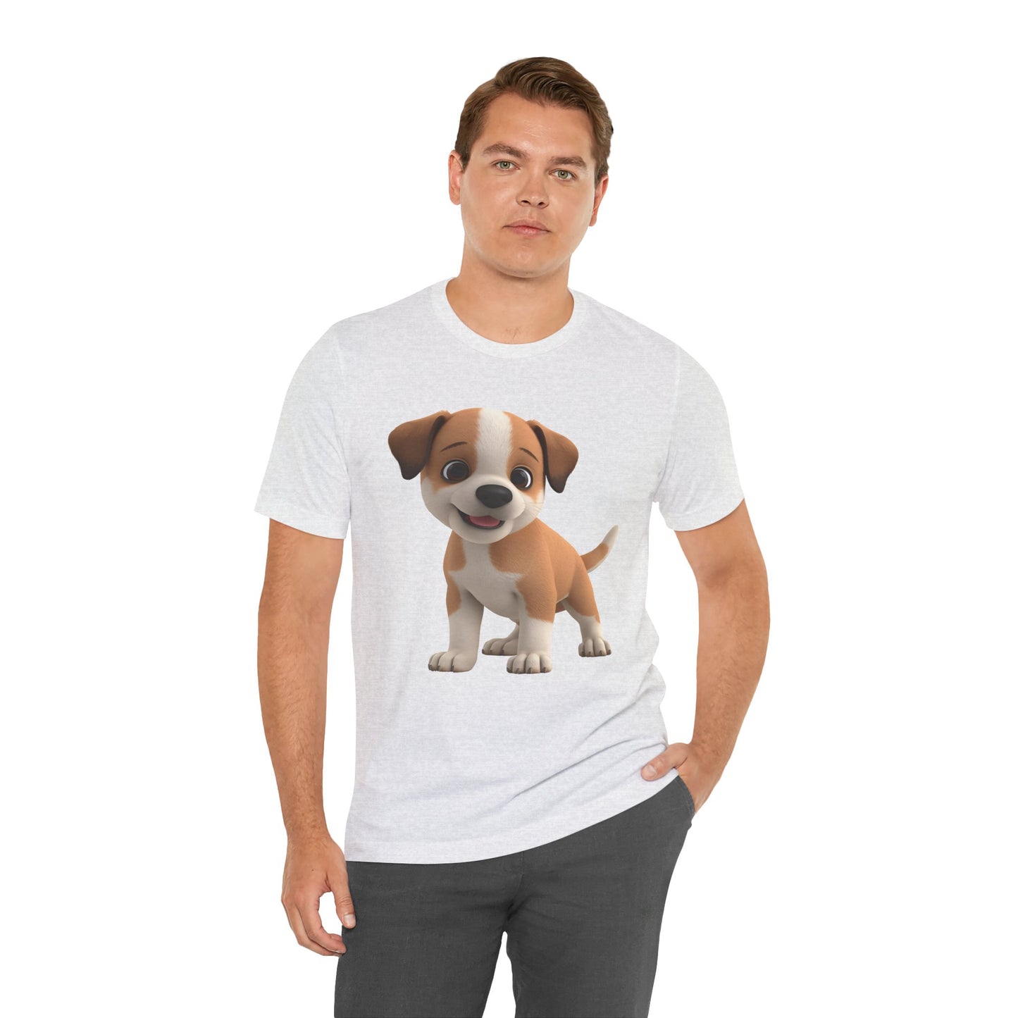 Cute Dog 3D Graphic Tee, Fun Animal Shirt, Dog Lover Gift, Playful Fashion Statement