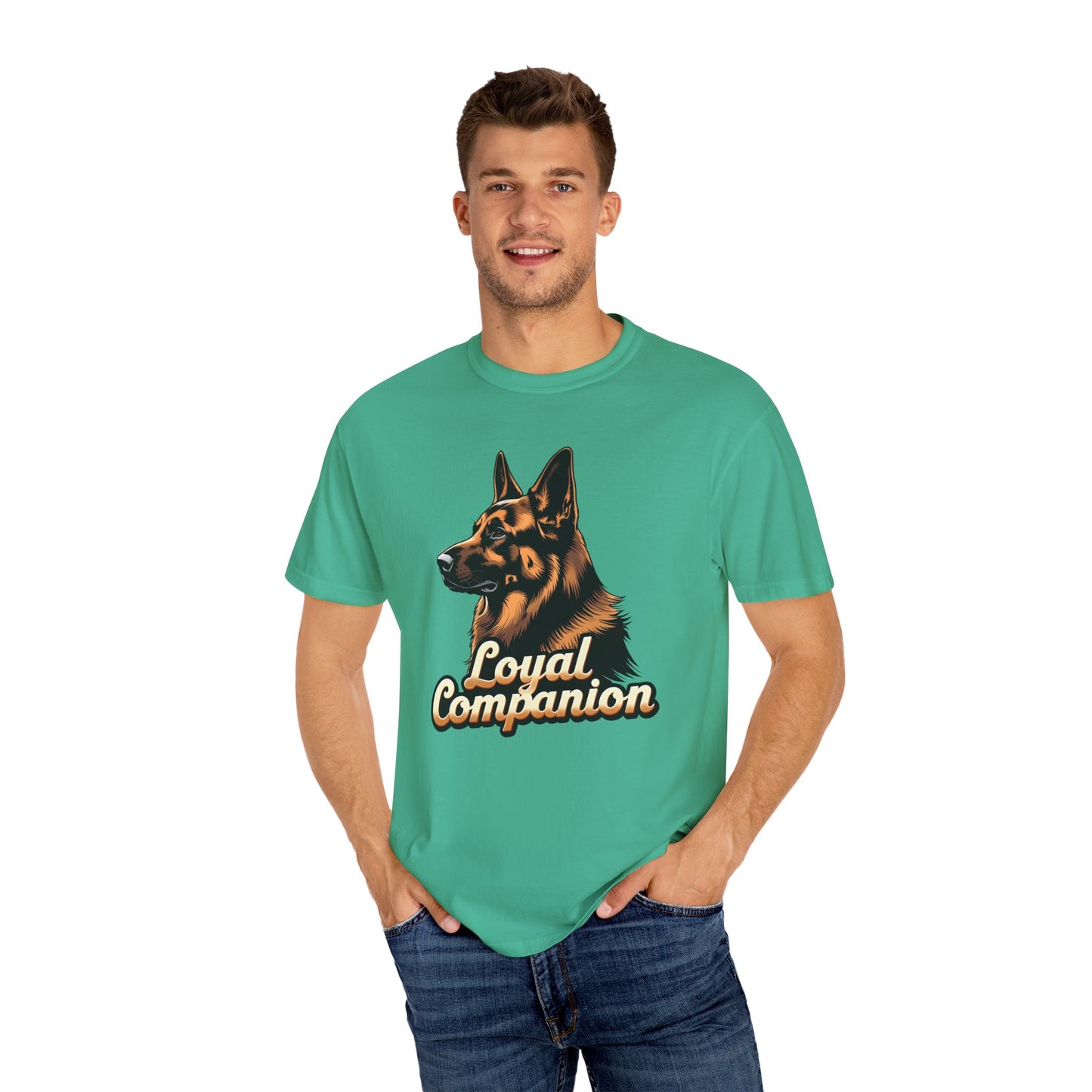 Loyal Companion German Shepherd Lover T-Shirt | Garment-Dyed Unisex Tee for Dog Enthusiasts, Dog Lovers, Gift for Dog Owners, Casual Wear