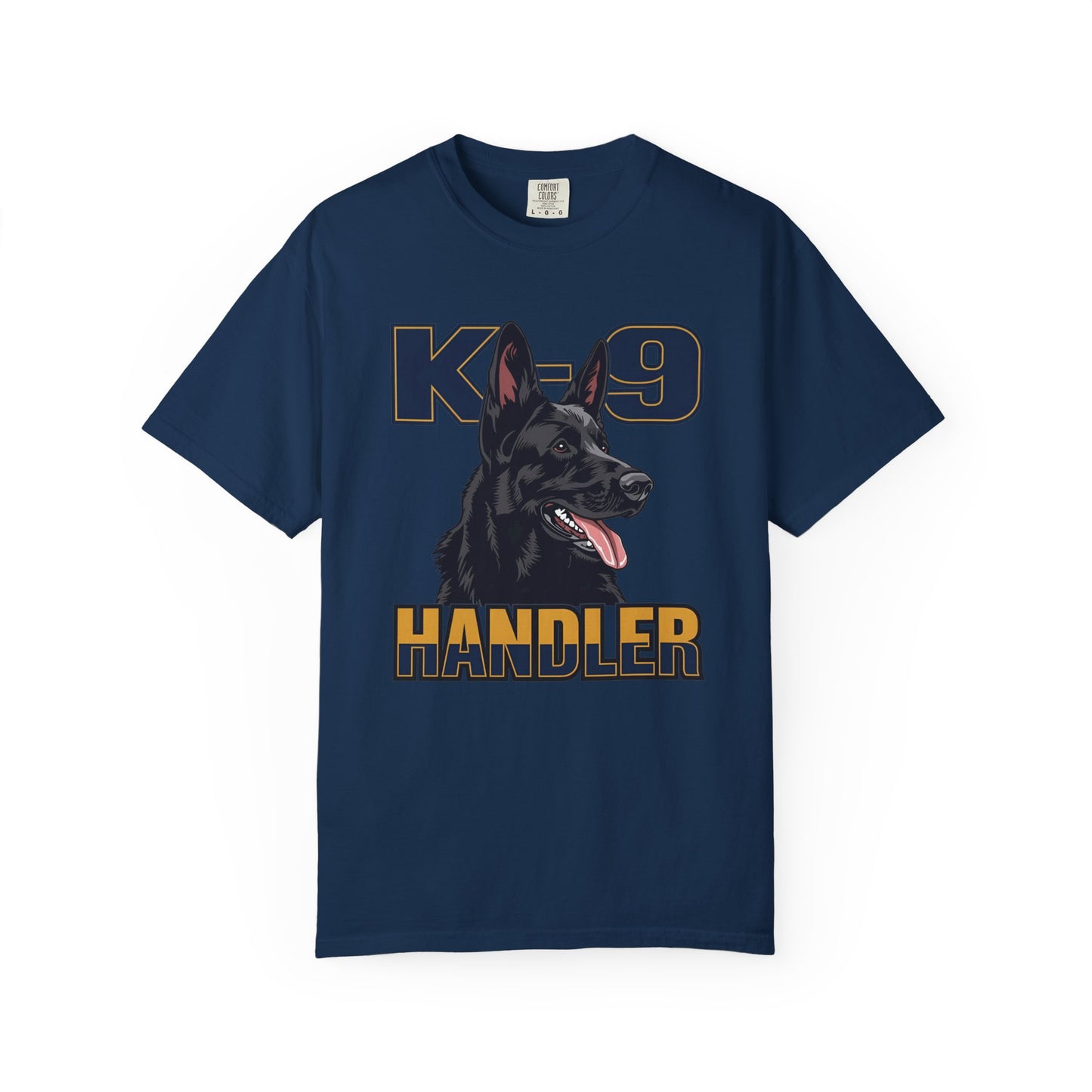 Black German Shepherd K-9 Handler T-Shirt, Garment-Dyed Unisex Tee for Dog Lovers