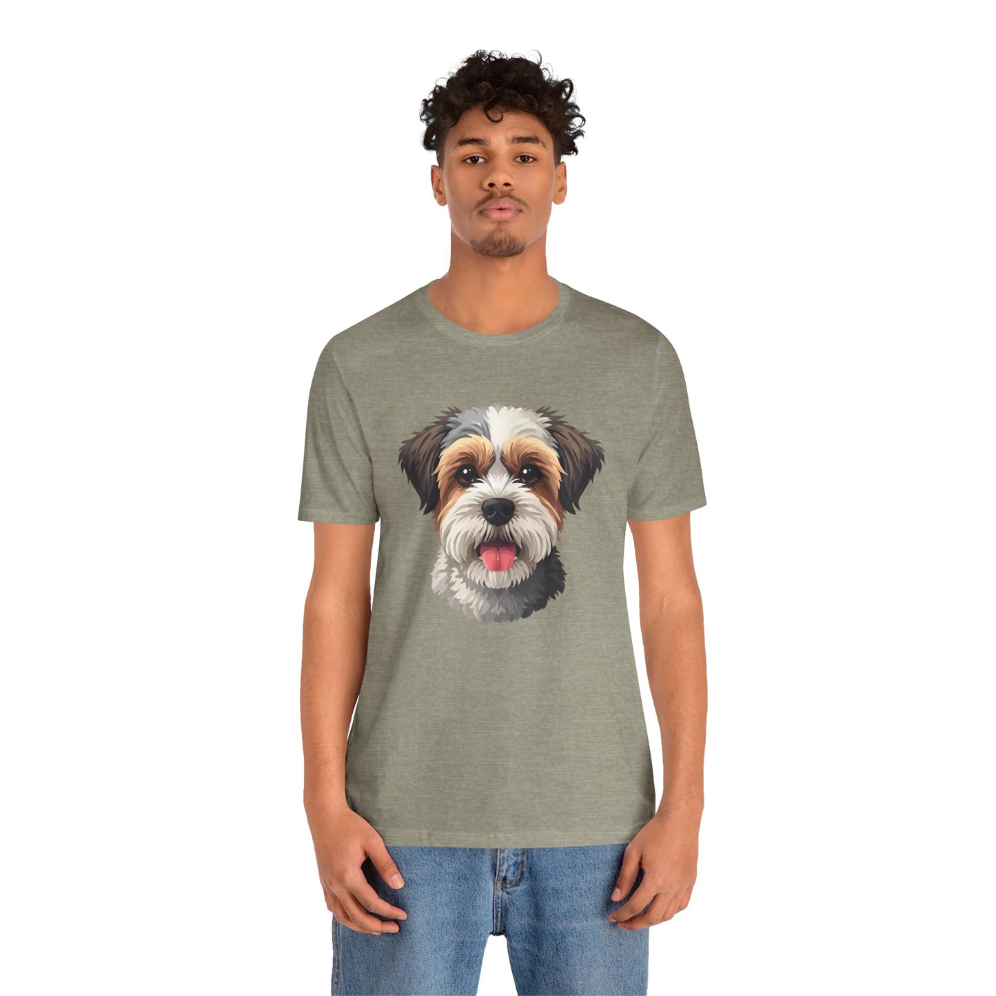 Unisex Dog Lover T-Shirt Featuring a 3D Design of Cute Fluffy Bichon Frise Mix | Gift for Dog Owners