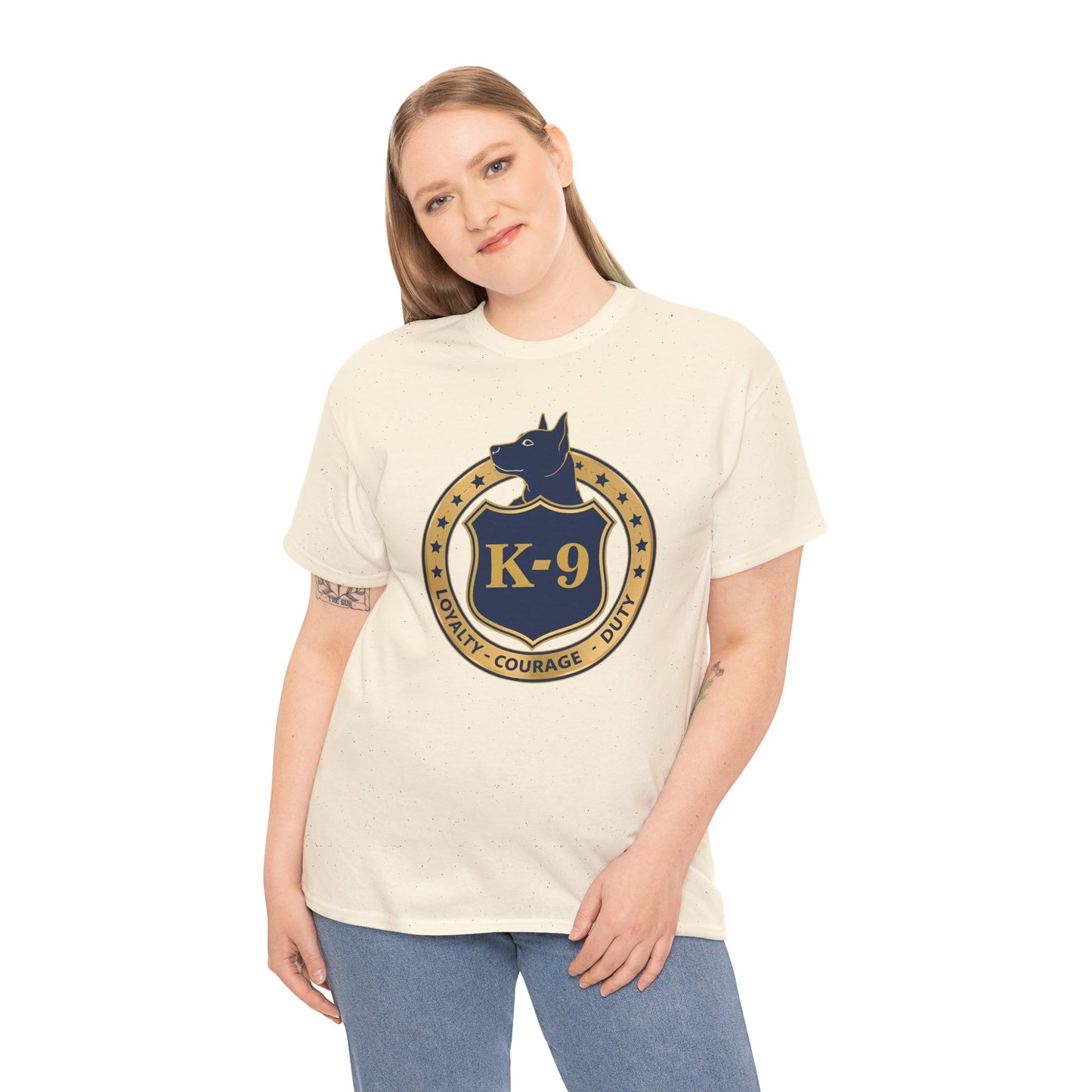 K-9 Police Unisex Heavy Cotton Tee - Loyalty Courage Duty | Dog Lover Gift, Law Enforcement Apparel, Dog Training Shirt