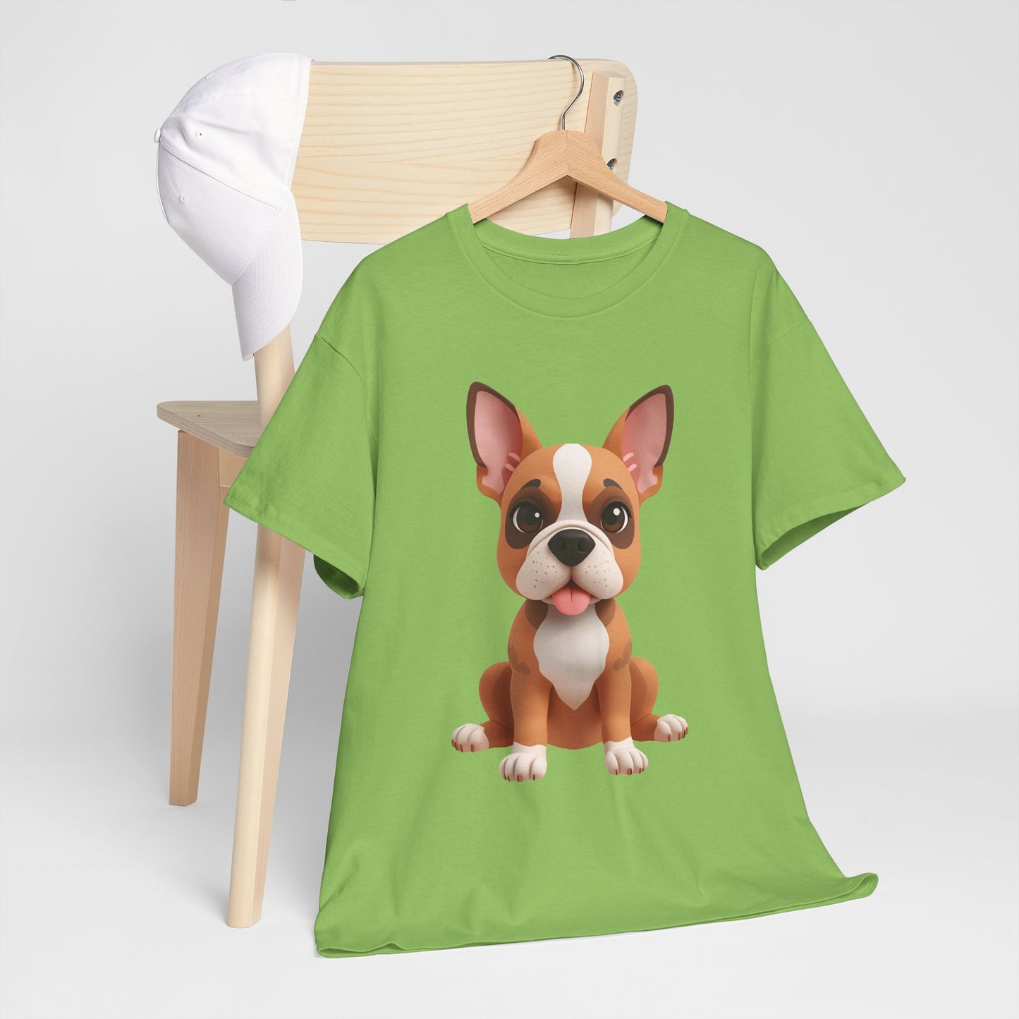 Cute 3D French Bulldog T-Shirt Unisex Heavy Cotton Tee, Dog Lover Gift