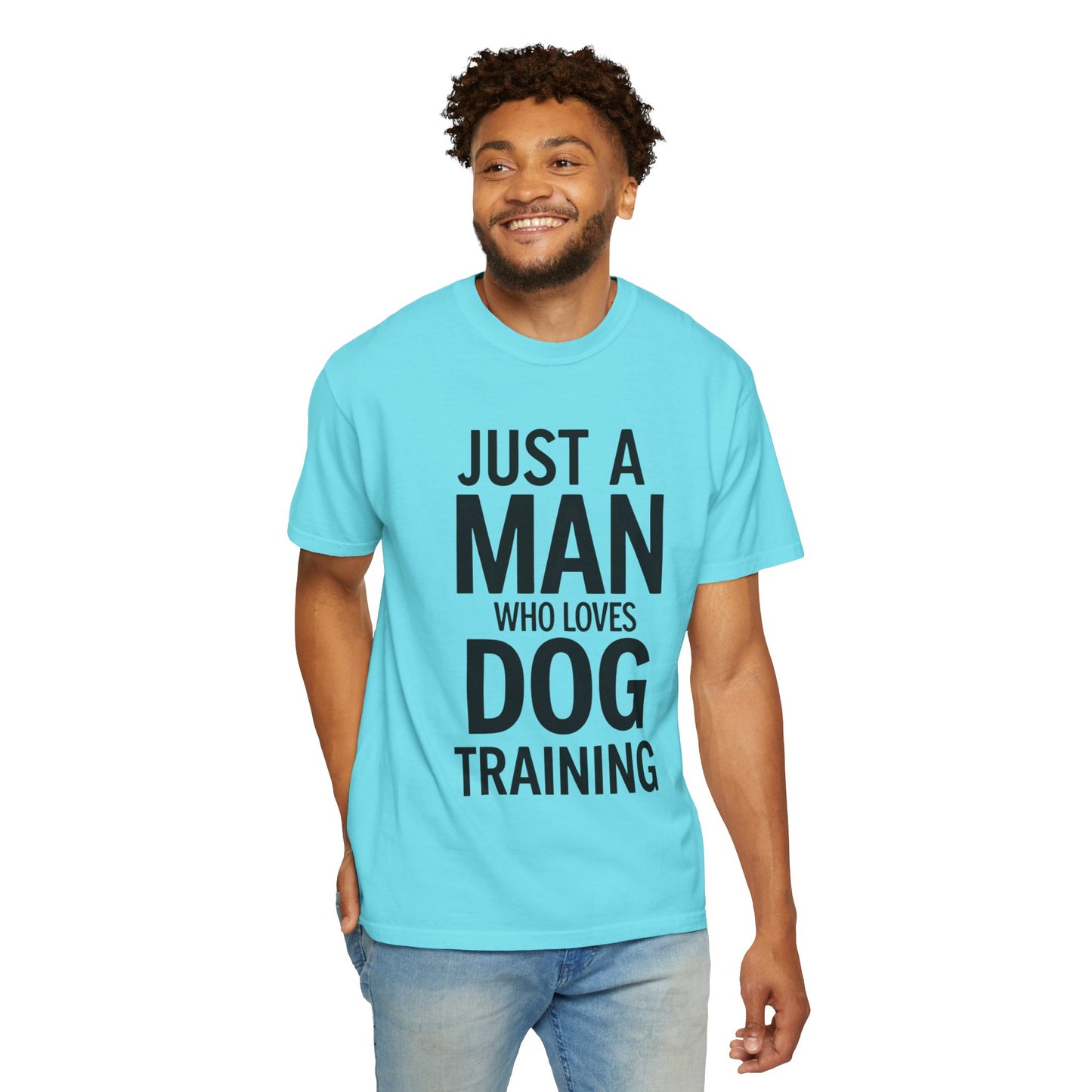 Dog Training Enthusiast T-Shirt - Just a Man Who Loves Dog Training, Pet Lover Gift, Casual Comfort Wear, Dog Owner Apparel, Gift for Dog Lovers