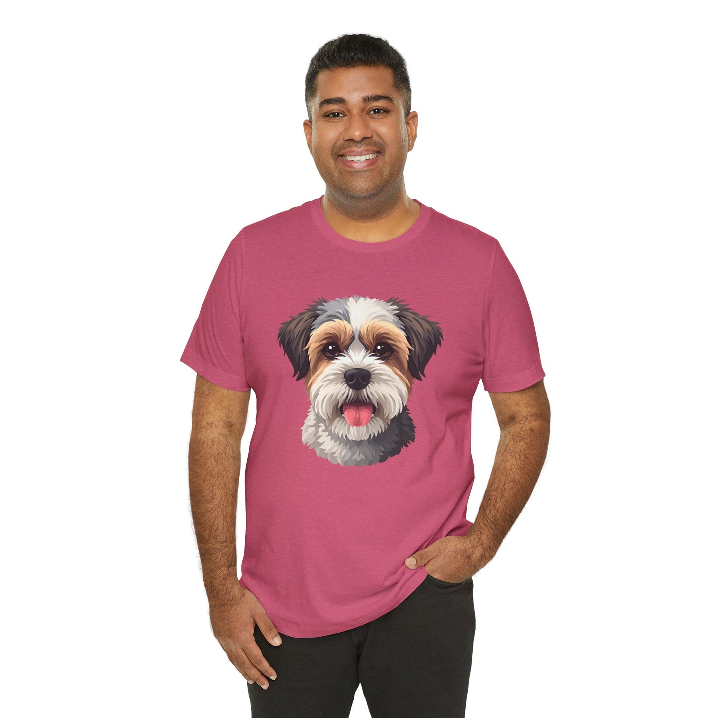 Unisex Dog Lover T-Shirt Featuring a 3D Design of Cute Fluffy Bichon Frise Mix | Gift for Dog Owners