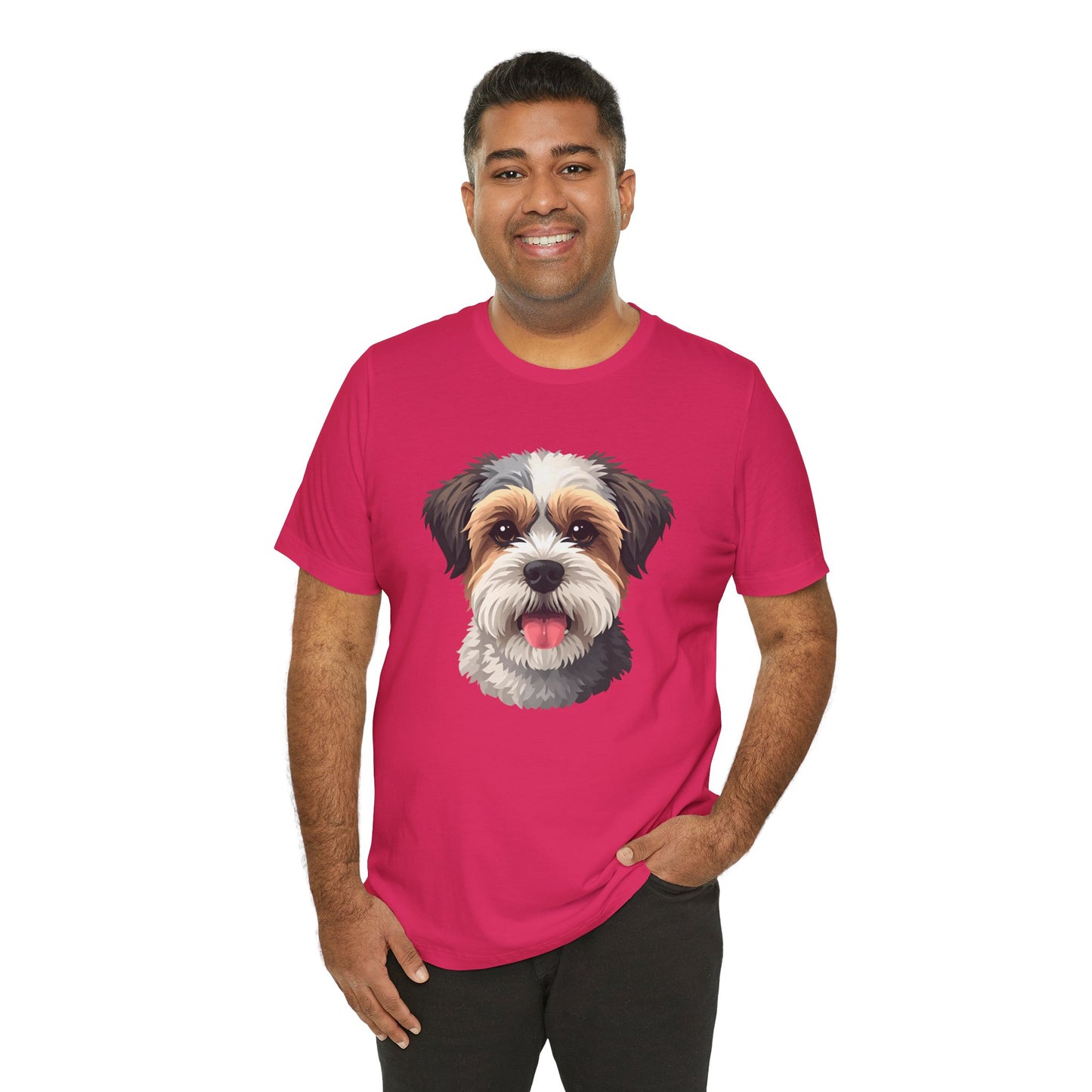 Unisex Dog Lover T-Shirt Featuring a 3D Design of Cute Fluffy Bichon Frise Mix | Gift for Dog Owners