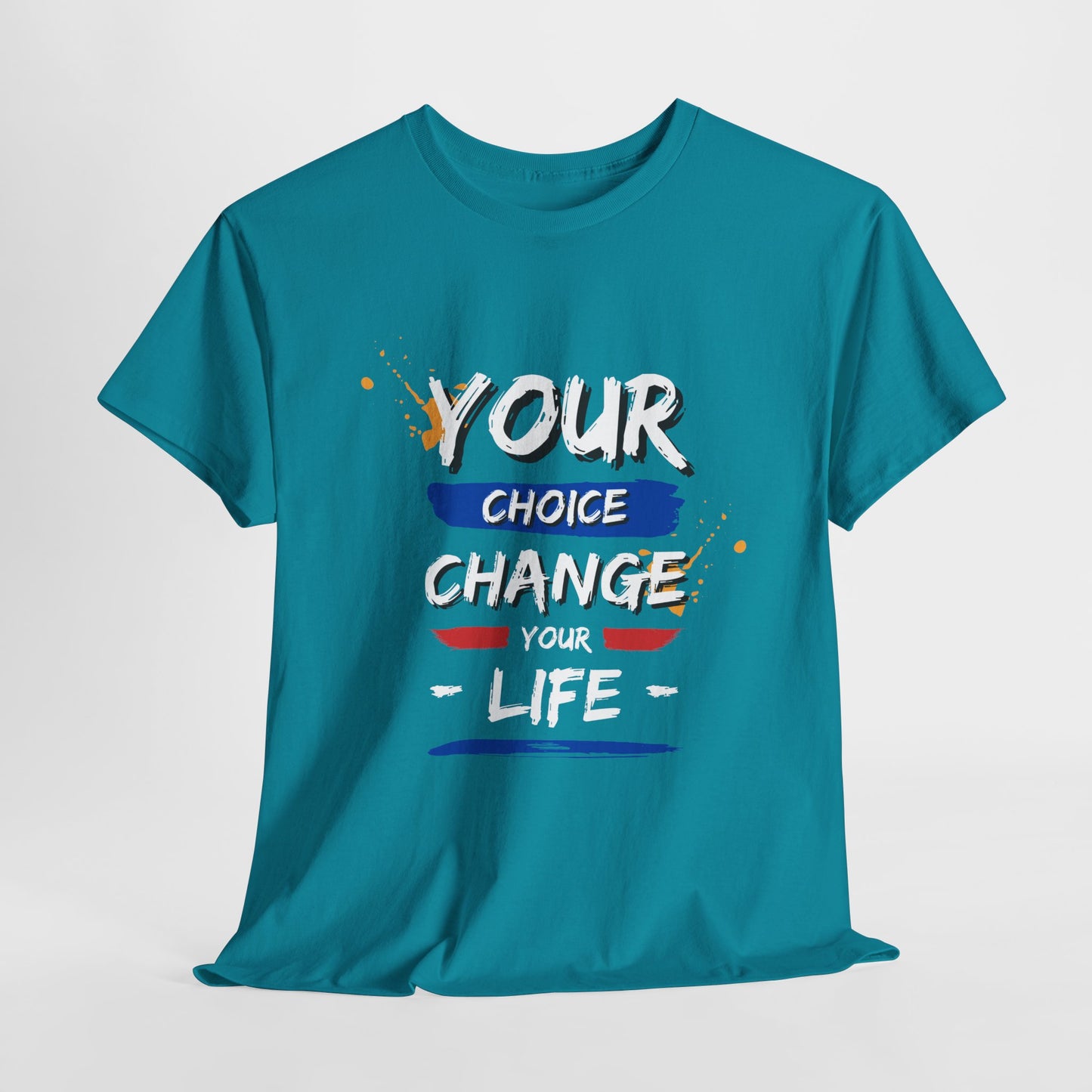 Inspirational Quote Unisex Heavy Cotton Tee - "Your Choice Change For Life", Motivational Shirt, Casual Wear, Gift Idea, Everyday Comfort