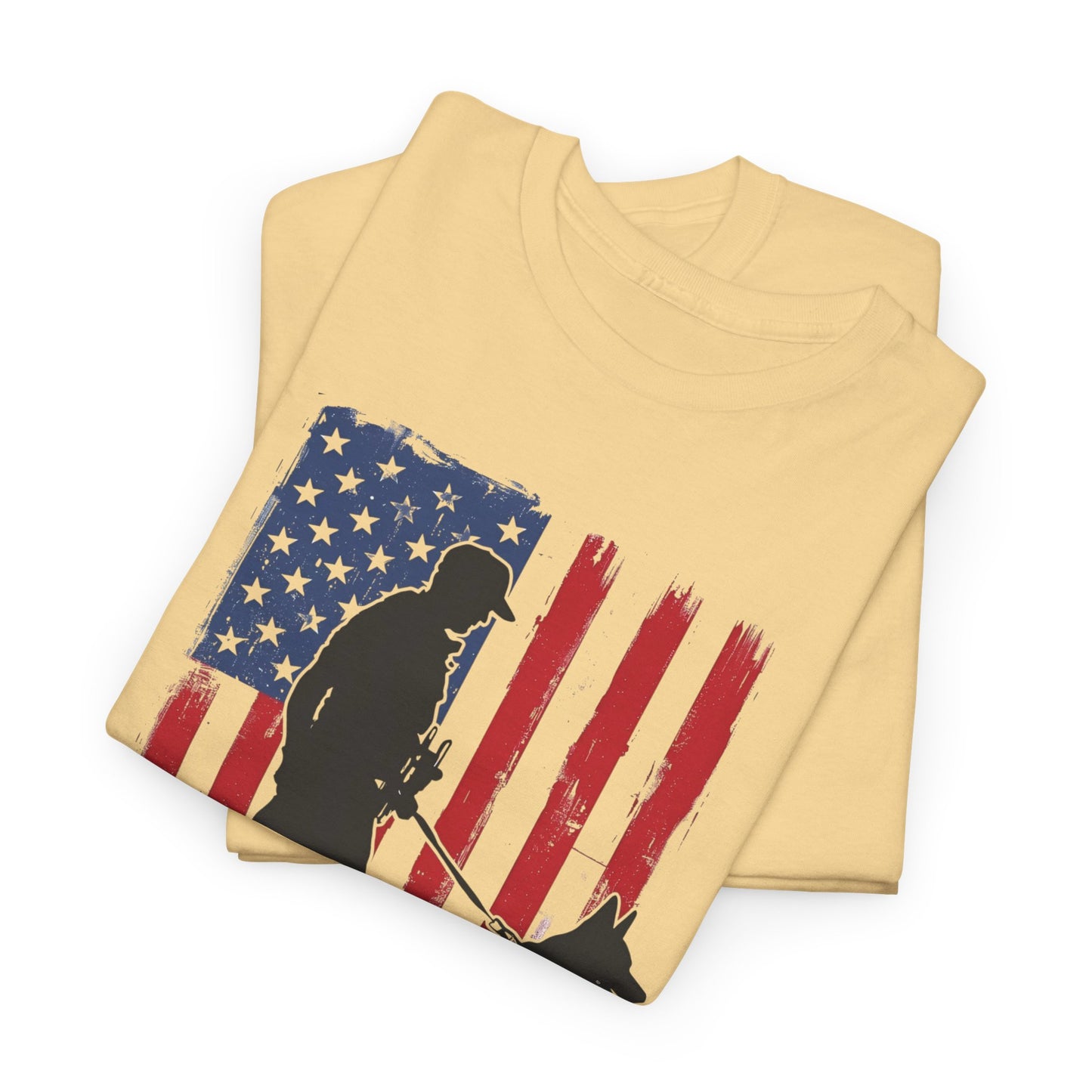 Patriotic Police K-9 Unit Heavy Cotton Tee, Unisex Cotton Shirt for Dog Lovers, Law Enforcement Apparel, Gifts for Police Officers