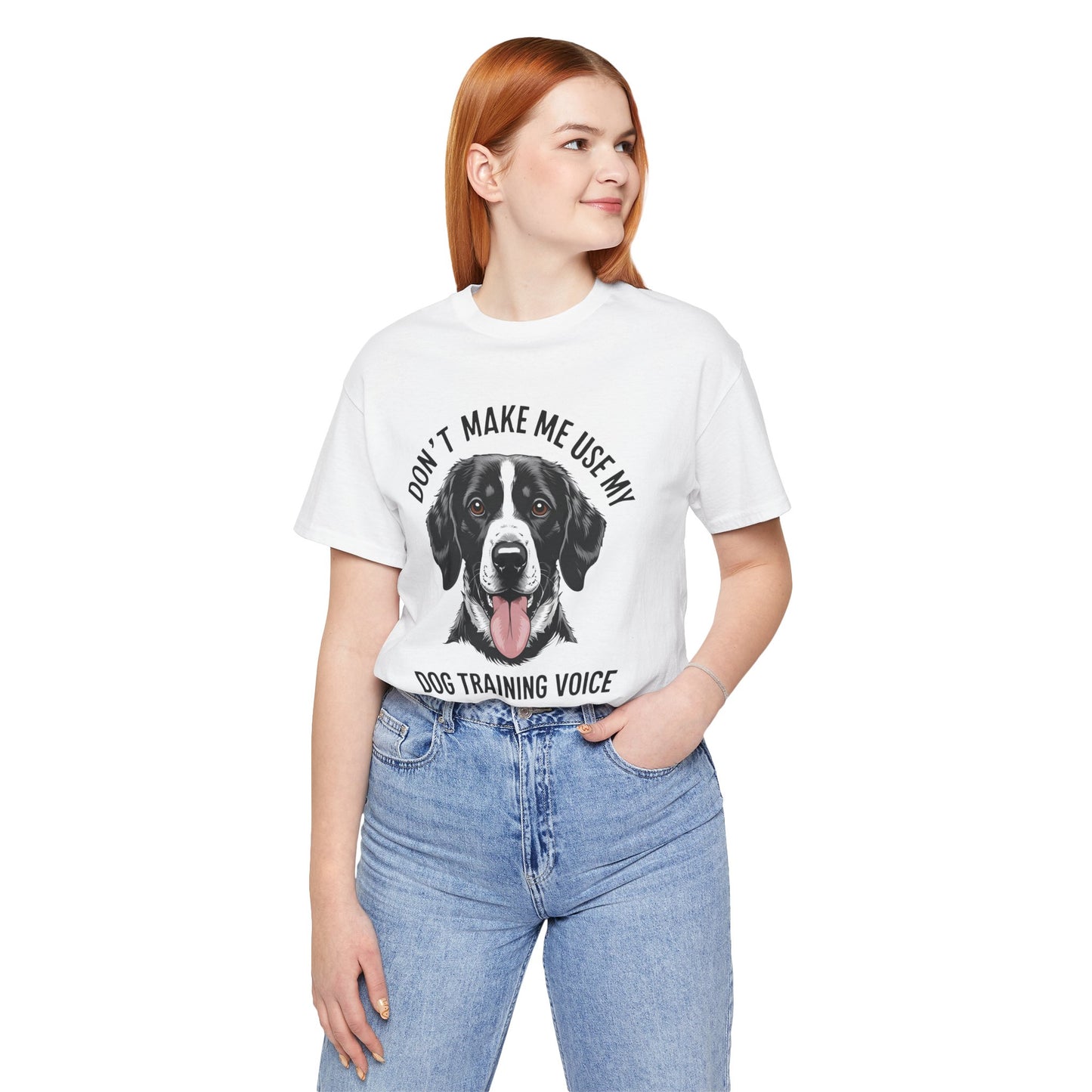 Dog Training T-Shirt - Don't Make Me Use My Dog Training Voice, Funny Pet Owner Gift, Canine Training Apparel
