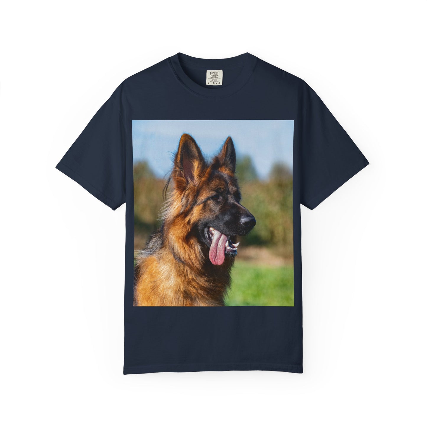 Unisex Dog Lover T-Shirt Featuring a Stunning Showline German Shepherd Puppy Leaving Tongue Out
