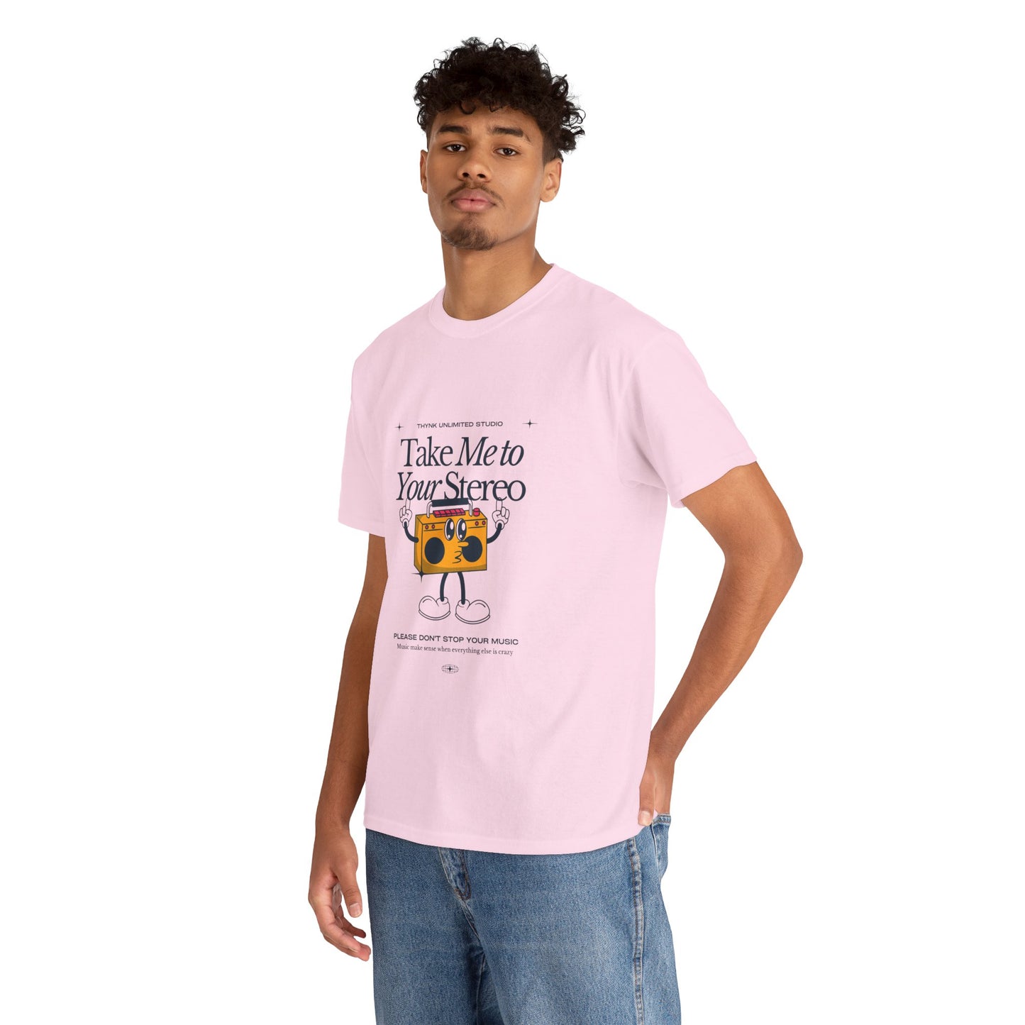 Retro Music Lover Tee - Take Me To Your Stereo, Vintage Style Shirt, Graphic T-Shirt, Unisex Cotton Top, Perfect Gift for Musicians, Summer Outfit