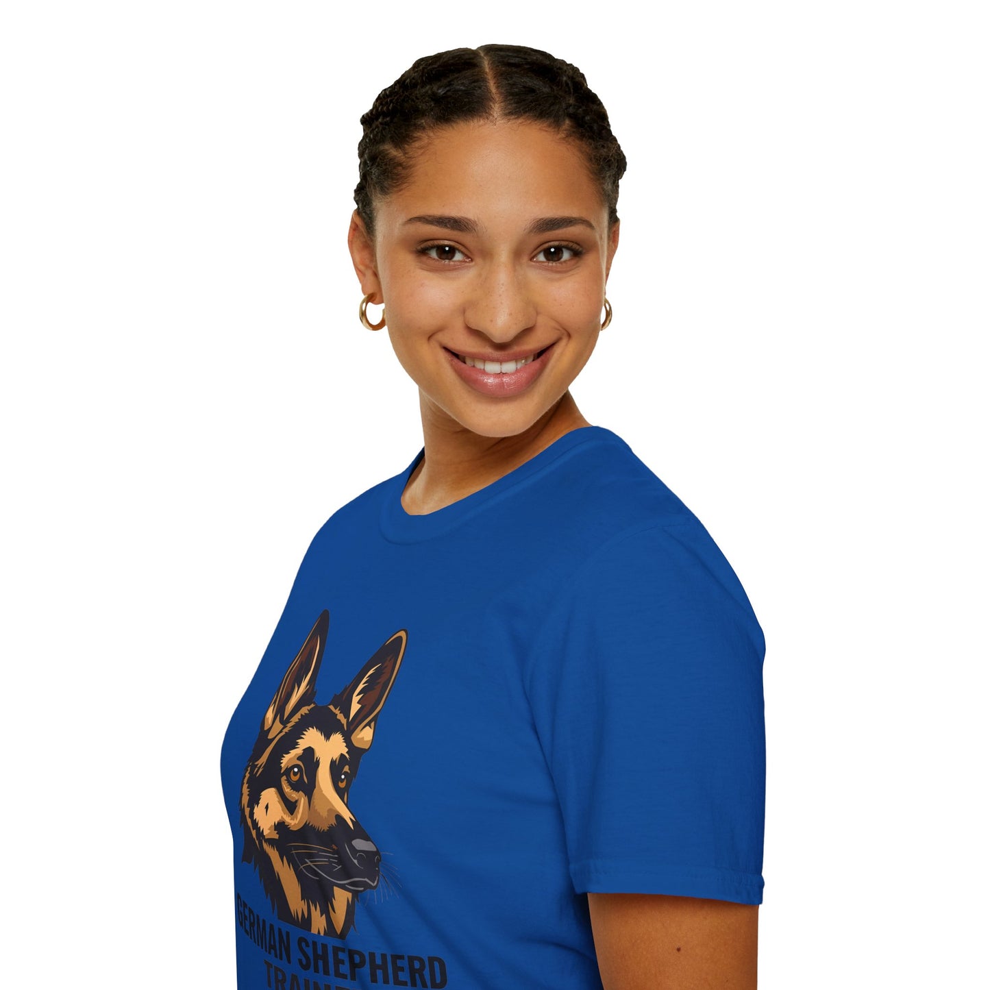 German Shepherd Trainer Unisex Softstyle T-Shirt, Dog Lover Gift, Pet Trainer Apparel
