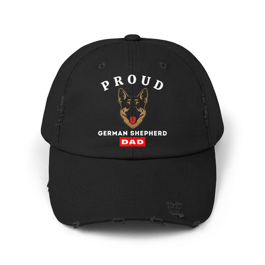 Proud German Shepherd Dad Distressed Cap - Unisex Pet Lover Hat