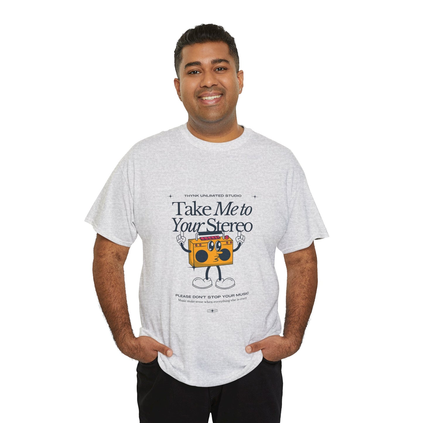 Retro Music Lover Tee - Take Me To Your Stereo, Vintage Style Shirt, Graphic T-Shirt, Unisex Cotton Top, Perfect Gift for Musicians, Summer Outfit