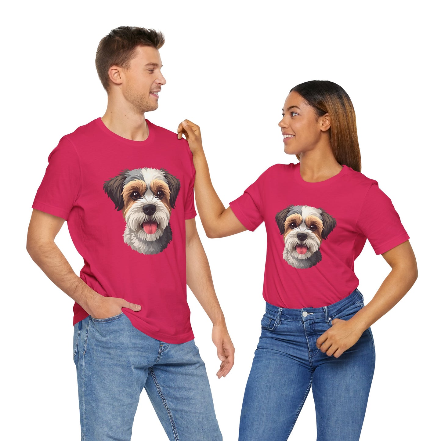 Unisex Dog Lover T-Shirt Featuring a 3D Design of Cute Fluffy Bichon Frise Mix | Gift for Dog Owners