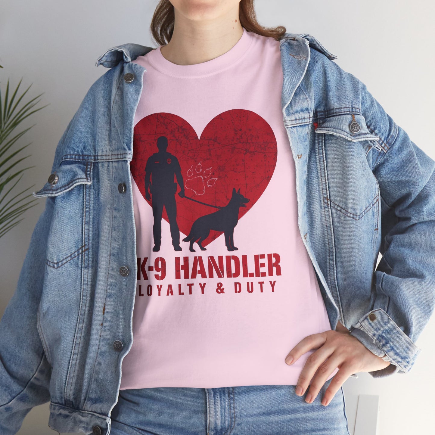 K-9 Handler Heavy Cotton Tee - Loyalty & Duty Shirt, Dog Lover Gift