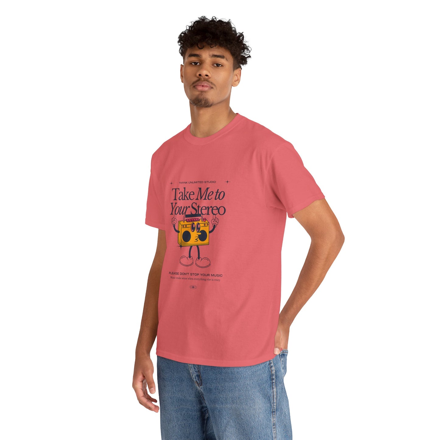 Retro Music Lover Tee - Take Me To Your Stereo, Vintage Style Shirt, Graphic T-Shirt, Unisex Cotton Top, Perfect Gift for Musicians, Summer Outfit