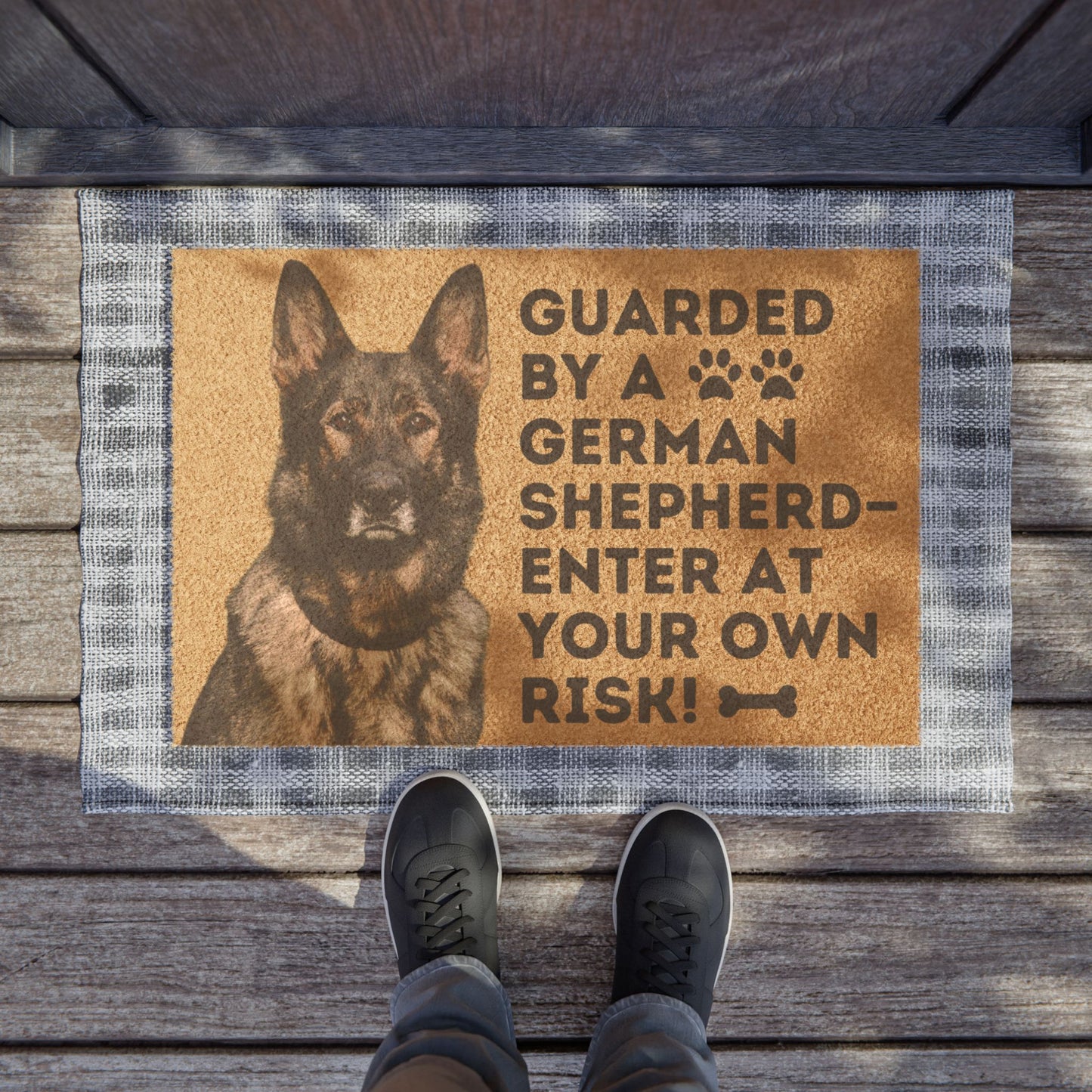 Guarded by a German Shepherd Doormat - Enter at Your Own Risk!