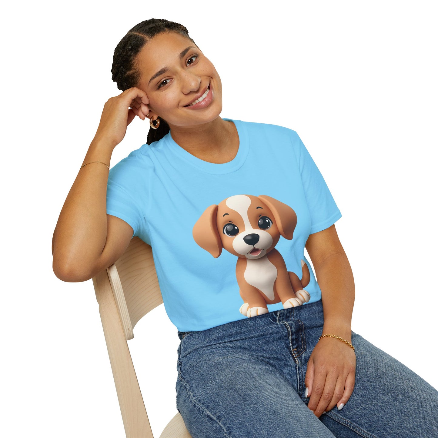 Adorable Puppy 3D Graphic T-Shirt for Dog Lovers, Cute Pet Shirt