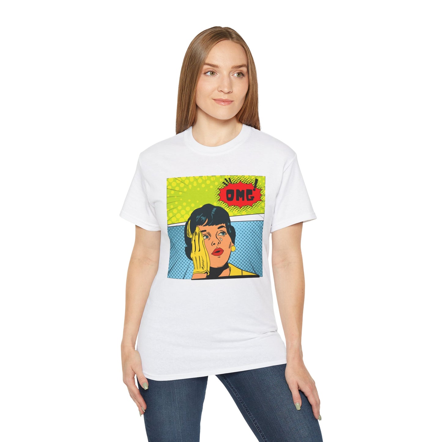 OMG Graphic Unisex Tee | Retro Pop Art T-Shirt, Gift for Trendsetters, Casual Wear, Comic Style, Fun Statement Top