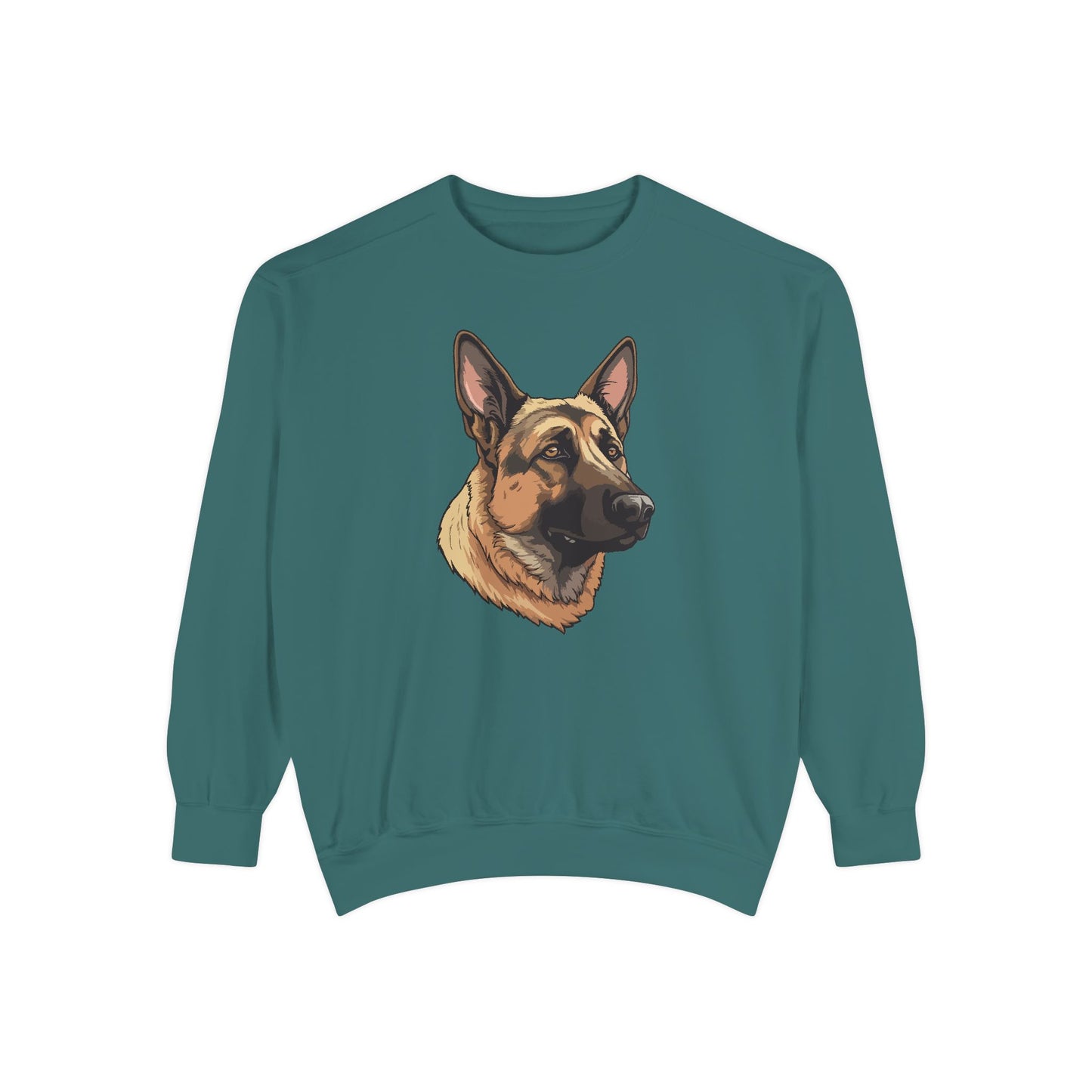 Unisex Dog Lover Sweatshirt With a Close Up Graphic of Serious German Shepherd