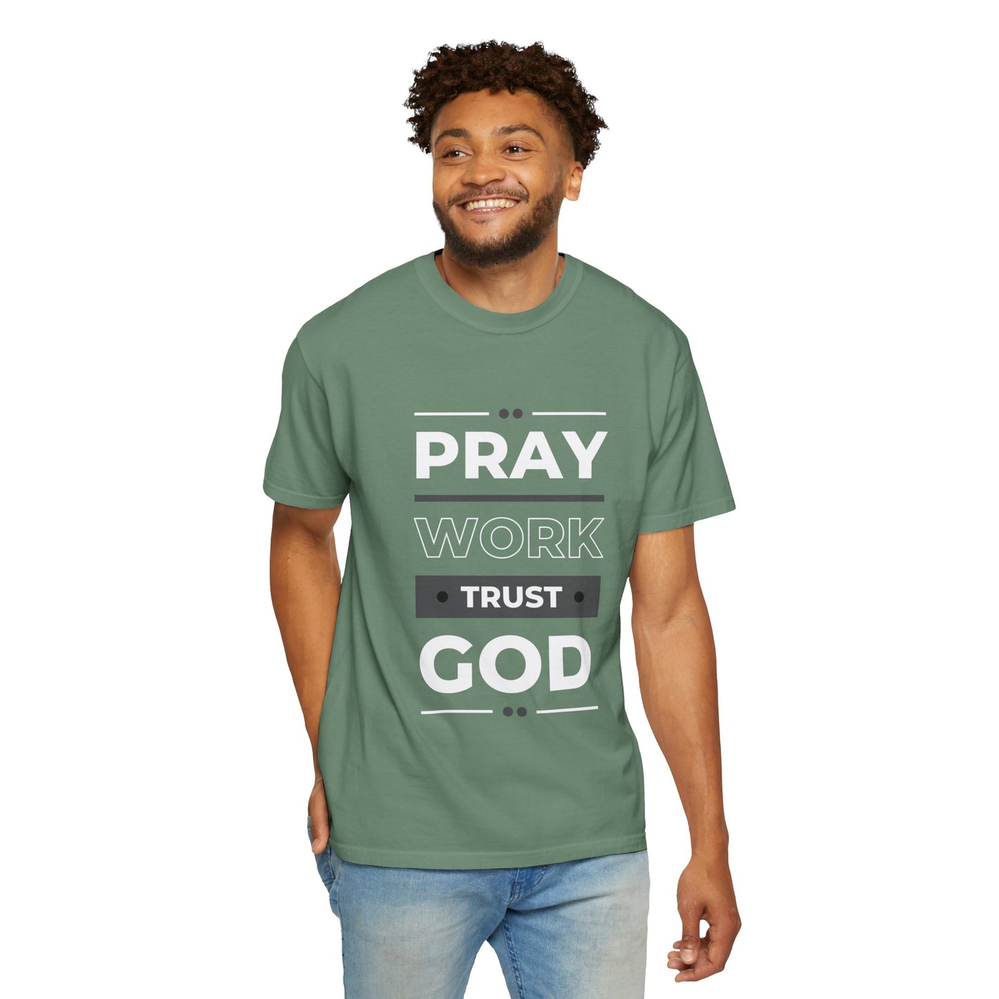 Faith-Inspired Garment-Dyed T-shirt, Inspirational Tee, God Trust Shirt, Religious Apparel, Motivational Gift, Unisex Fashion