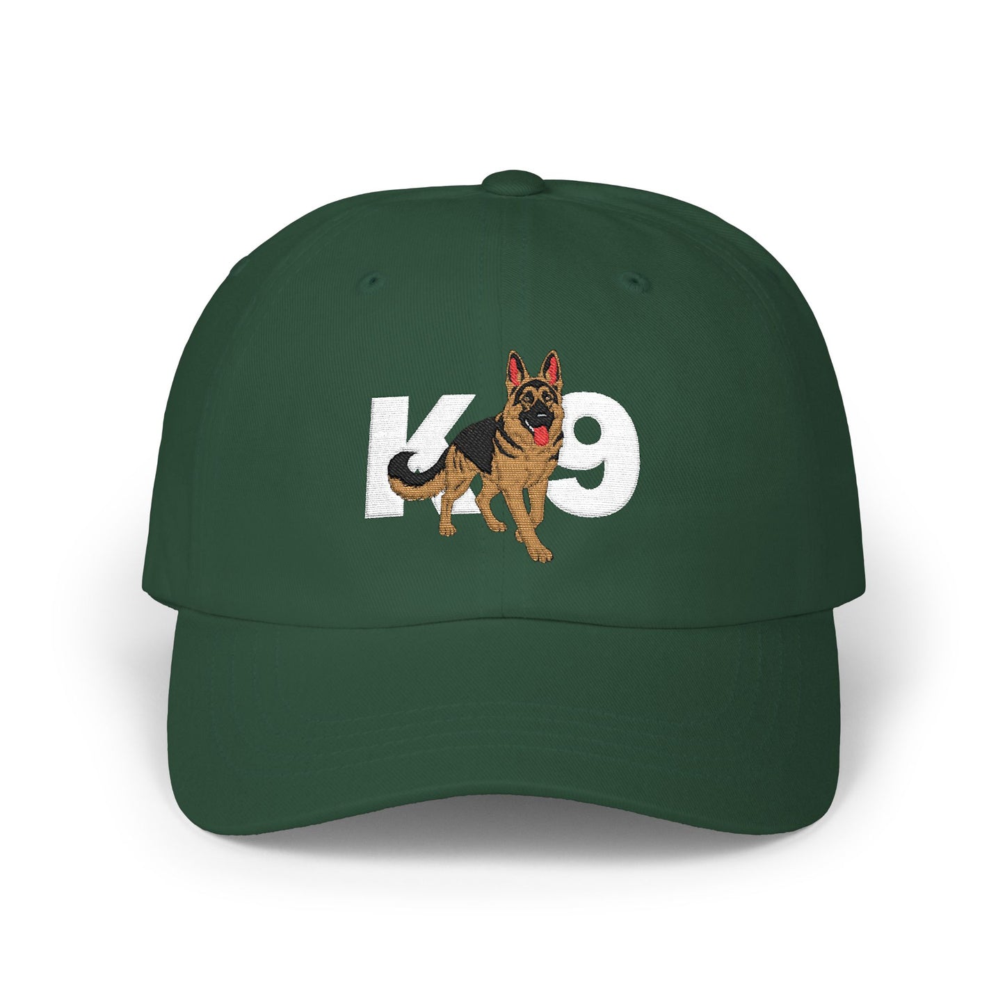Classic Embroidered K9 Dad Cap Featuring German Shepherd | Dog Lover's Hat, Pet Owner Gift, Adjustable Baseball Cap