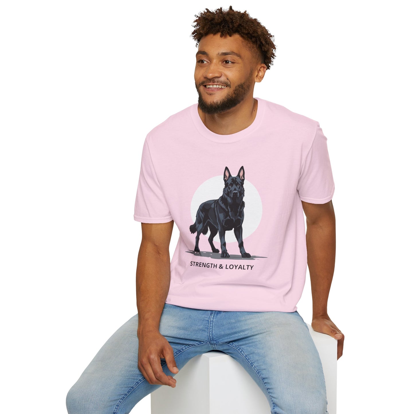 Strength & Loyalty German Shepherd Dog T-Shirt, Unisex Pet Lover Tee, Gifts for Dog Owners, Animal Lovers Apparel, Casual Everyday Wear, Black Dog Shirt