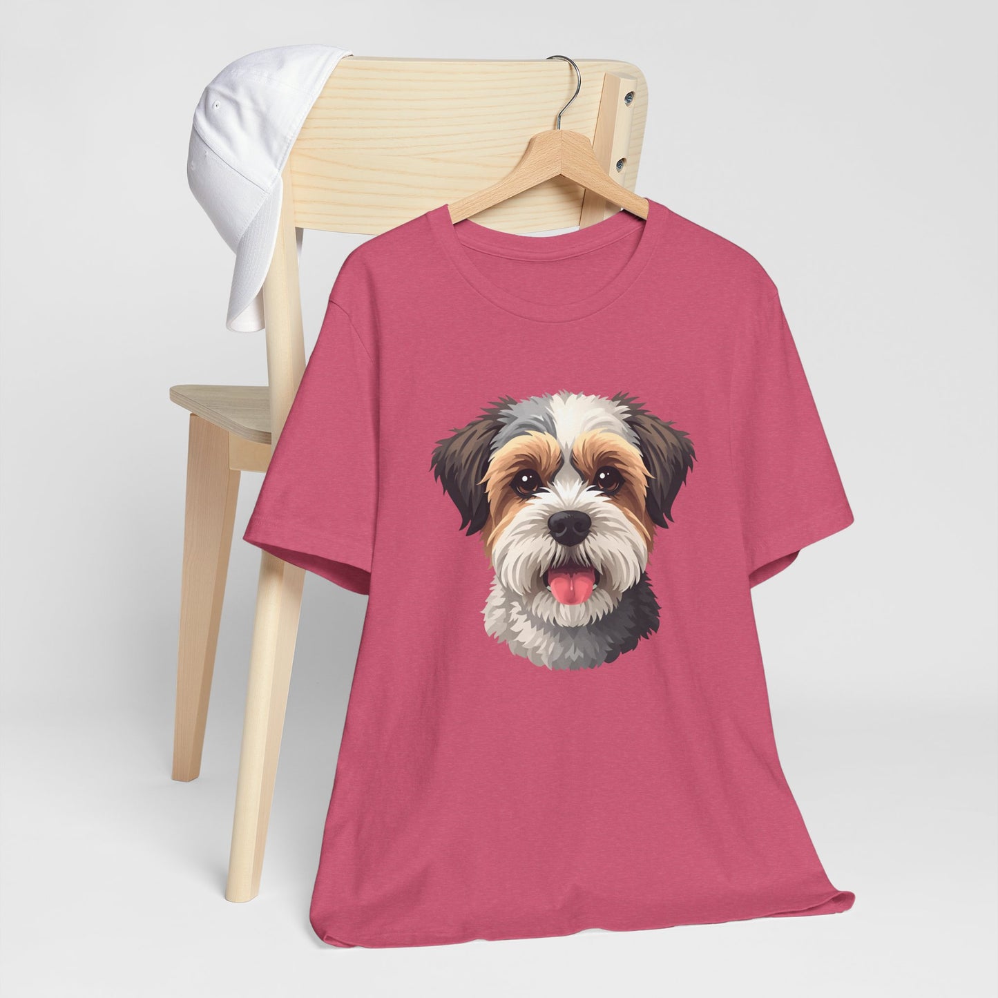 Unisex Dog Lover T-Shirt Featuring a 3D Design of Cute Fluffy Bichon Frise Mix | Gift for Dog Owners