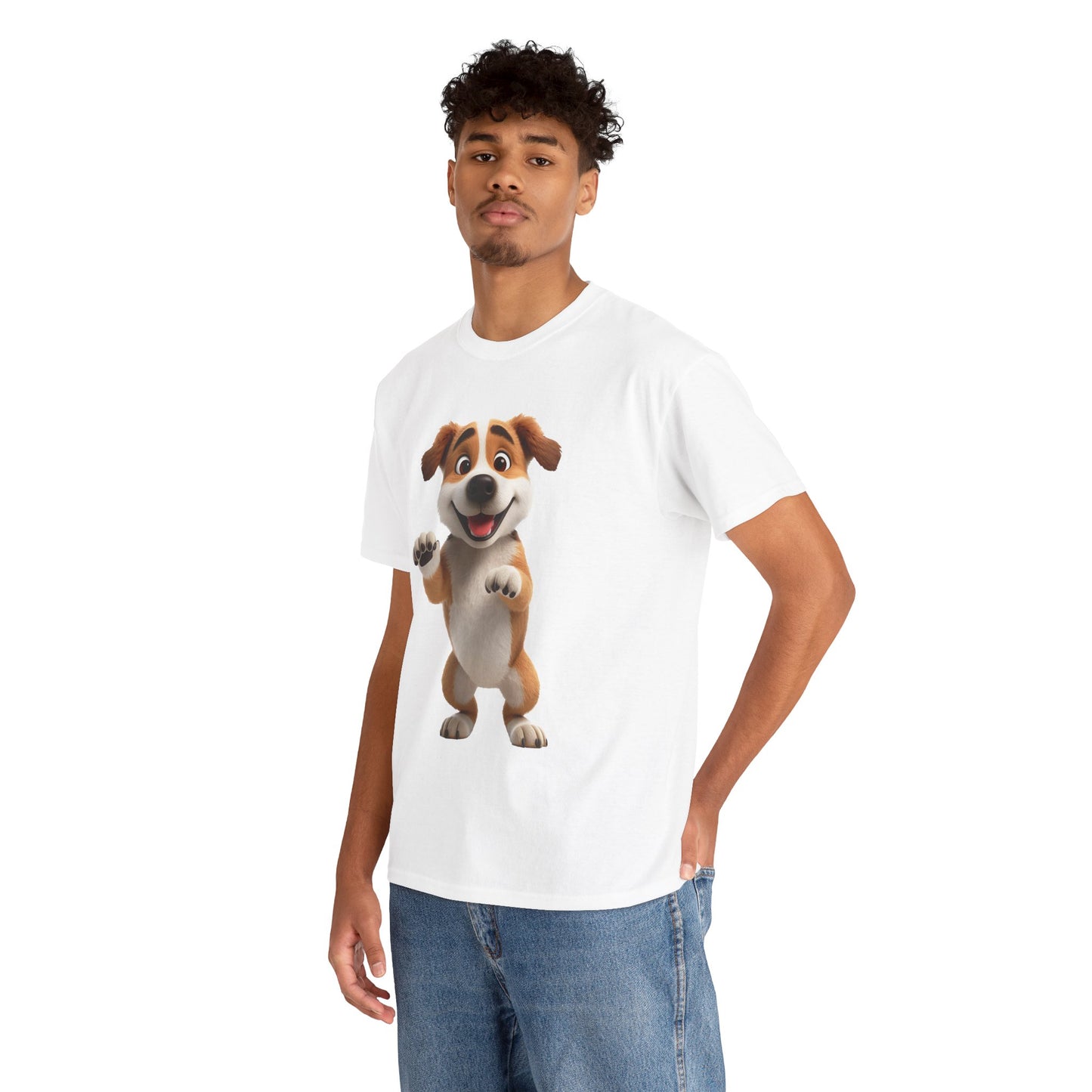 Cute Dog 3D Graphic Tee, Unisex Heavy Cotton T-Shirt, Dog Lover Gift, Fun Casual Wear
