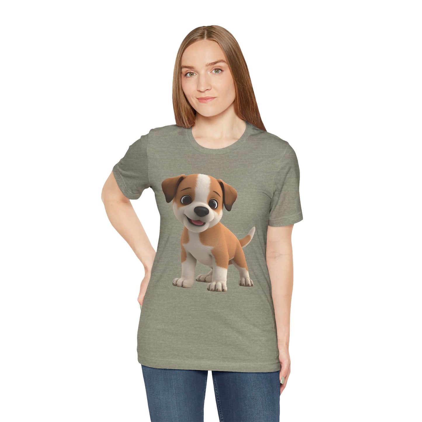 Cute Dog 3D Graphic Tee, Fun Animal Shirt, Dog Lover Gift, Playful Fashion Statement