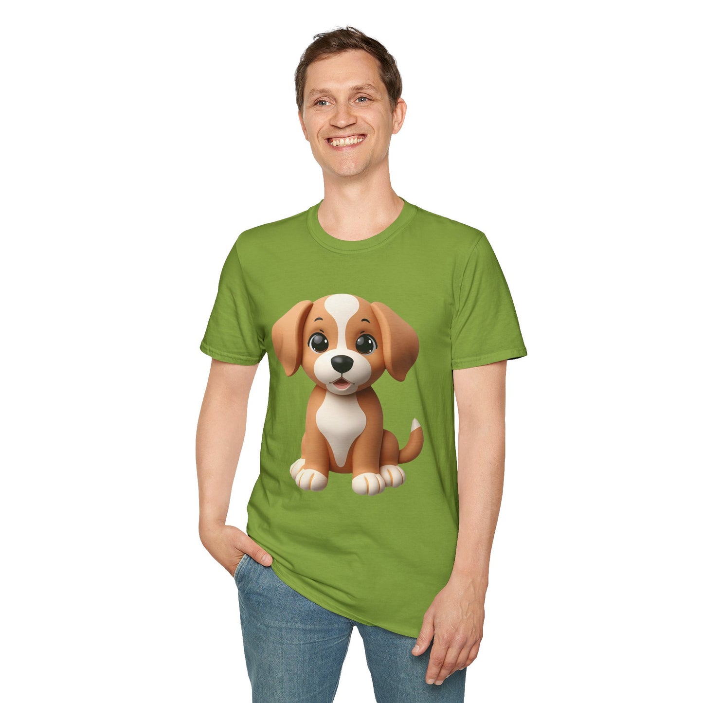 Adorable Puppy 3D Graphic T-Shirt for Dog Lovers, Cute Pet Shirt