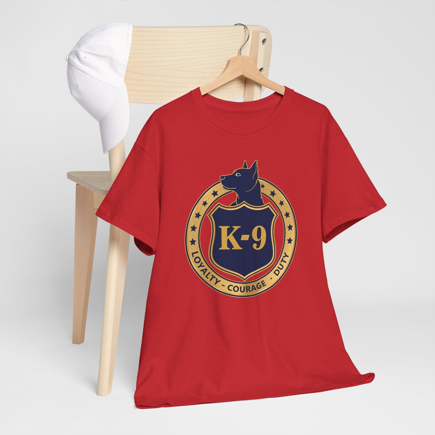 K-9 Police Unisex Heavy Cotton Tee - Loyalty Courage Duty | Dog Lover Gift, Law Enforcement Apparel, Dog Training Shirt
