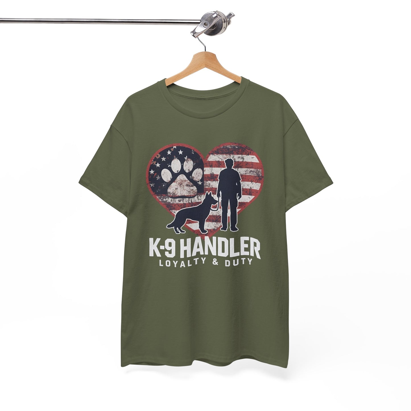 K-9 Handler Heart Tee | Loyalty & Duty T-Shirt | Dog Lover Gift, Police Support Shirt