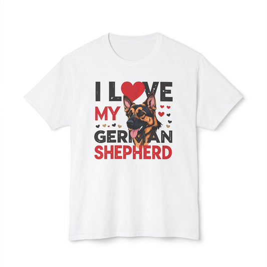 I Love My German Shepherd T-Shirt, Cute Dog Lover Gift, Pet Parent Apparel, Dog Adoption Celebration, Canine Lover's Tee