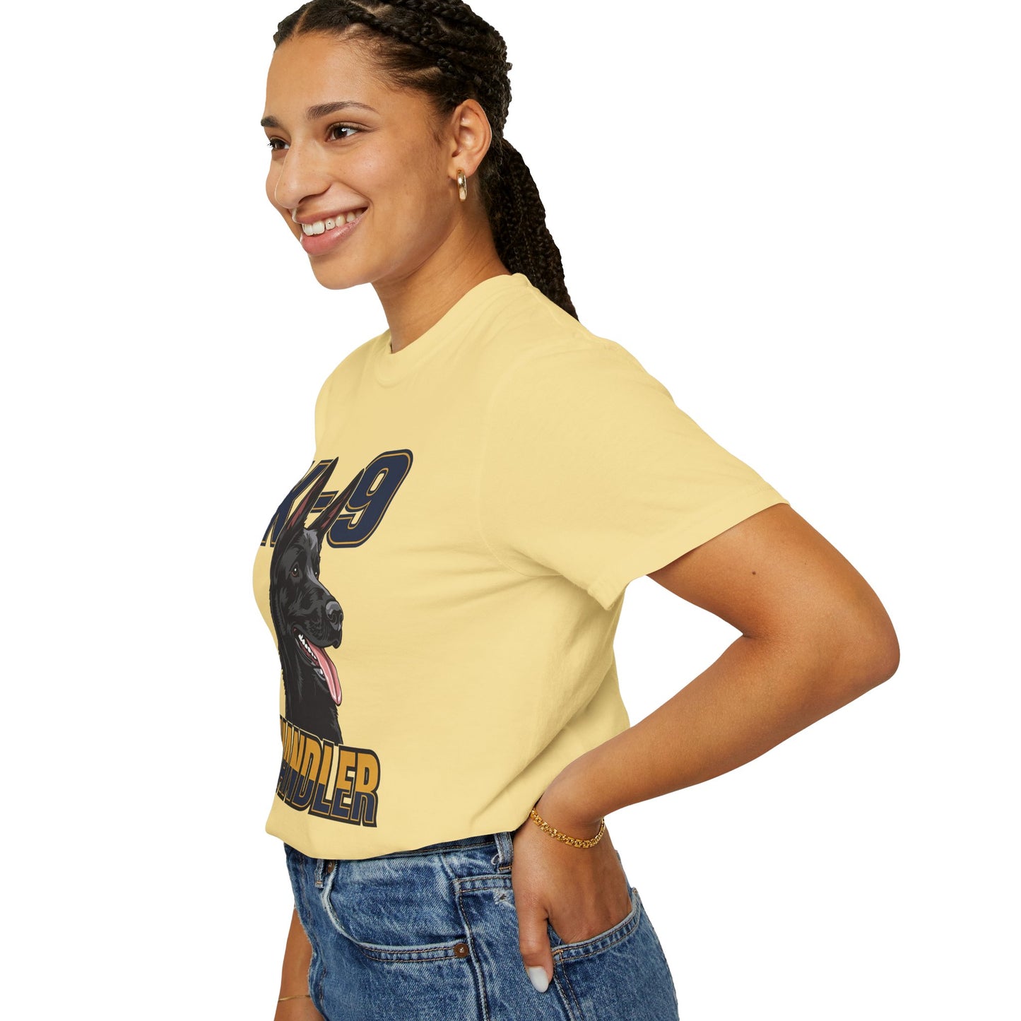 Black German Shepherd K-9 Handler T-Shirt, Garment-Dyed Unisex Tee for Dog Lovers