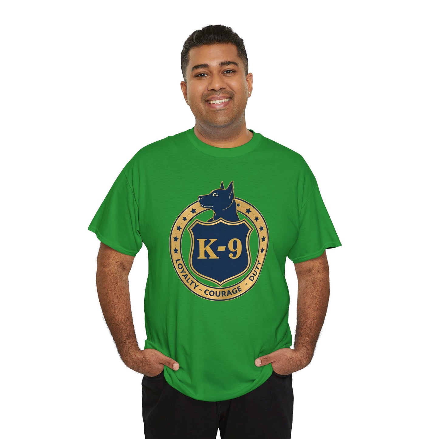 K-9 Police Unisex Heavy Cotton Tee - Loyalty Courage Duty | Dog Lover Gift, Law Enforcement Apparel, Dog Training Shirt