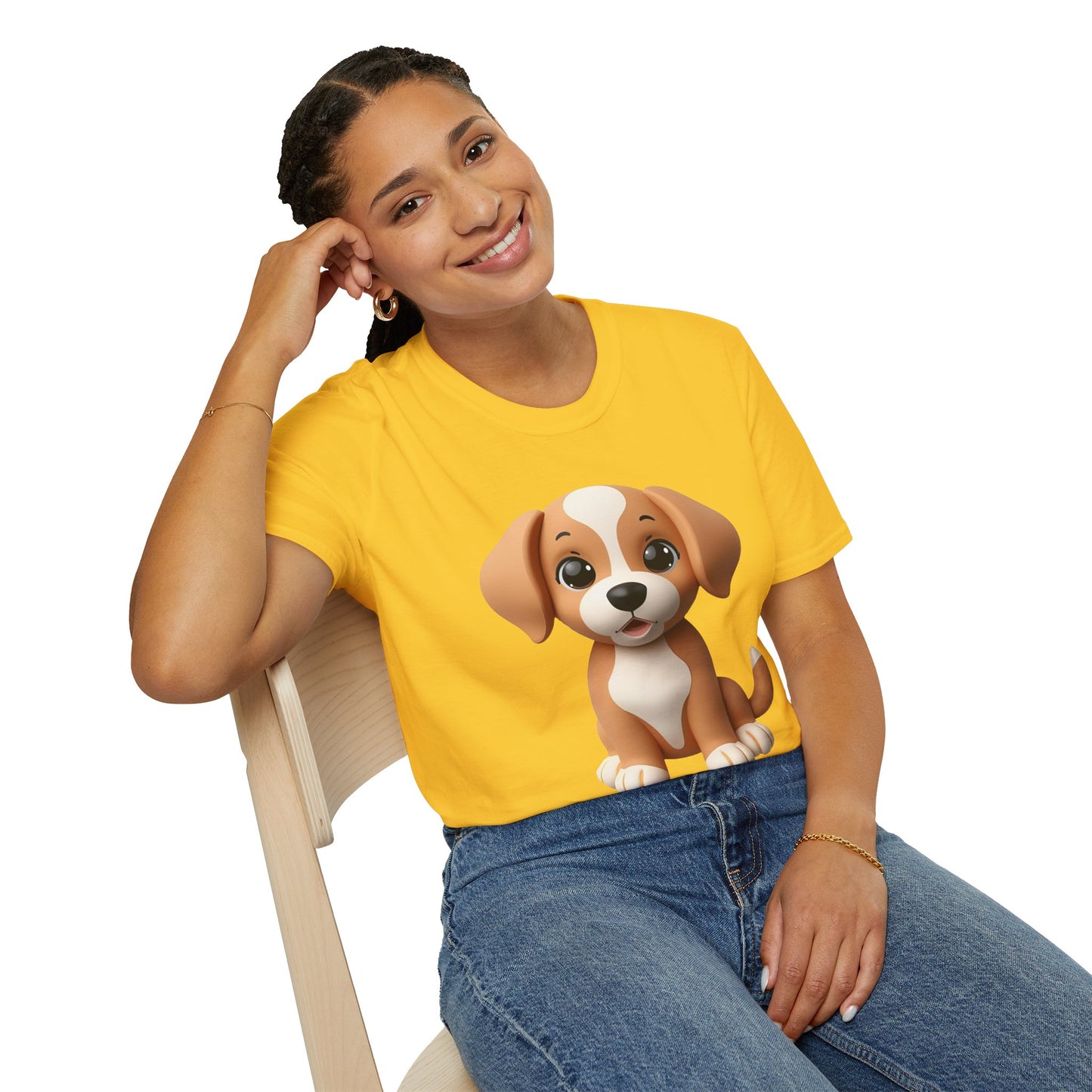 Adorable Puppy 3D Graphic T-Shirt for Dog Lovers, Cute Pet Shirt