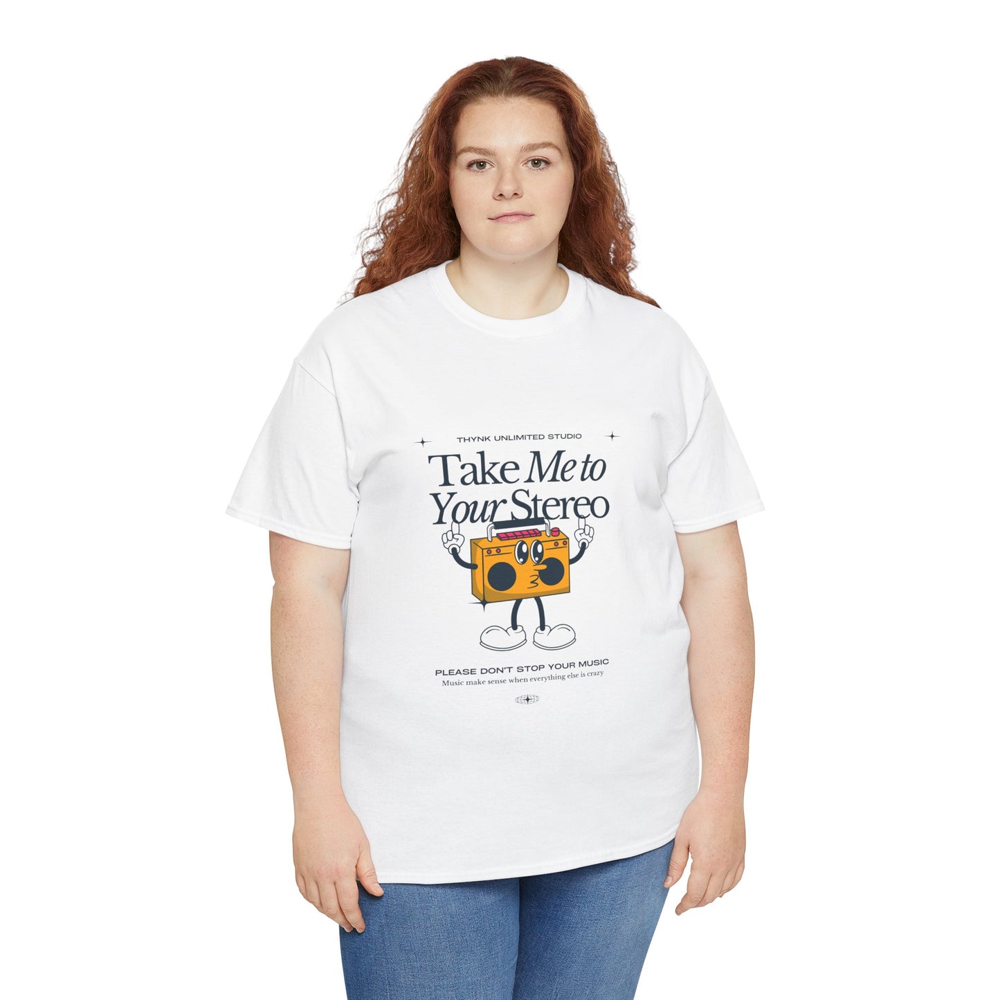 Retro Music Lover Tee - Take Me To Your Stereo, Vintage Style Shirt, Graphic T-Shirt, Unisex Cotton Top, Perfect Gift for Musicians, Summer Outfit