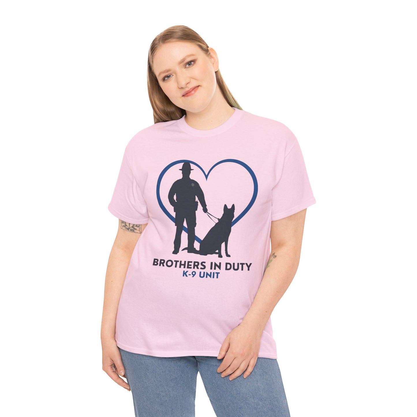 Heartfelt K-9 Unit Tee - Brothers In Duty | Police Officer Gift, Dog Lover Shirt, Law Enforcement Apparel
