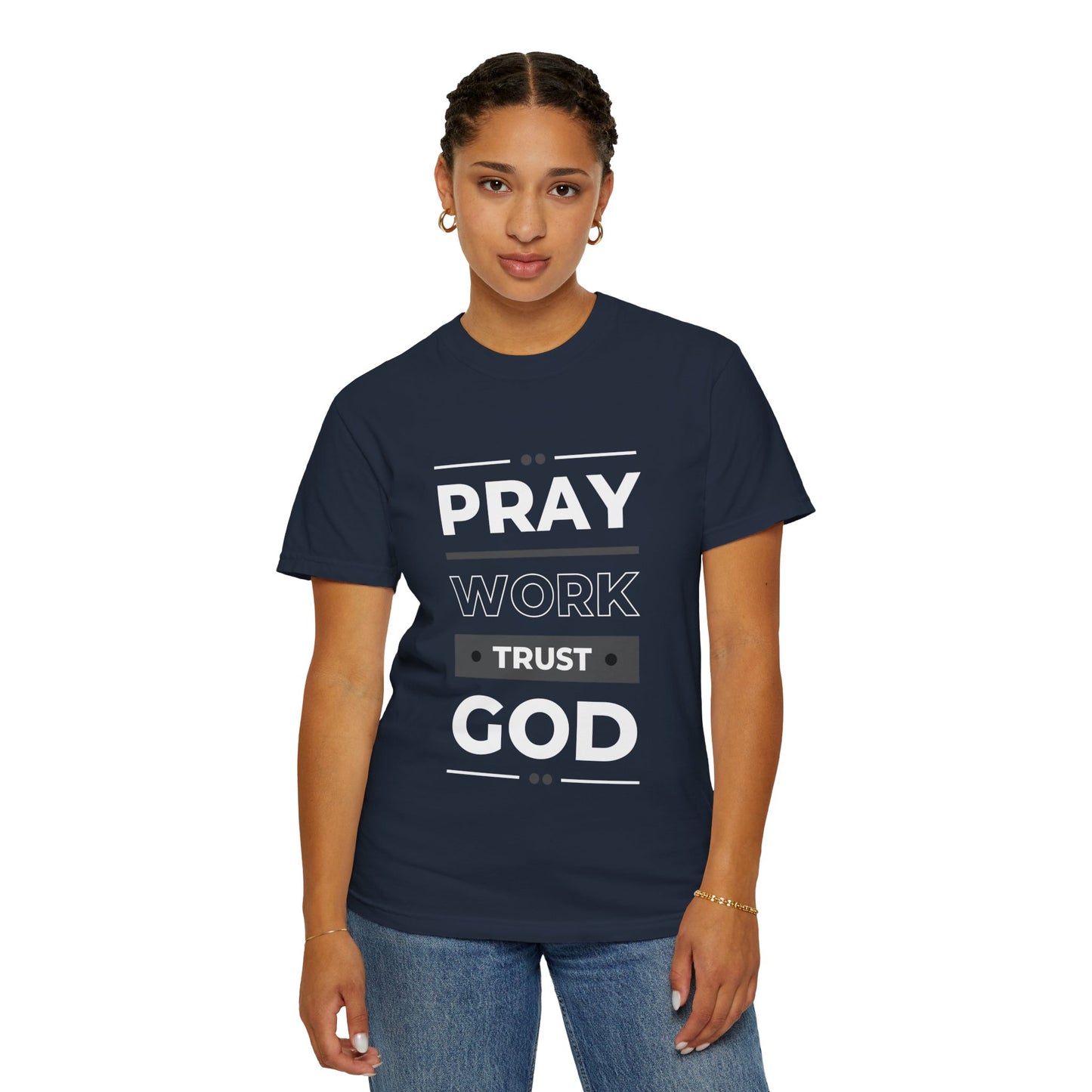 Faith-Inspired Garment-Dyed T-shirt, Inspirational Tee, God Trust Shirt, Religious Apparel, Motivational Gift, Unisex Fashion