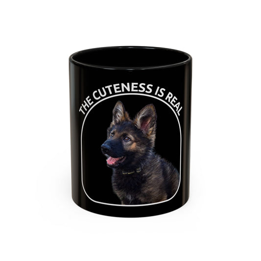 Accent Coffee Dog Lover Mug With a German Shepherd Puppy and Caption The Cuteness Is Real