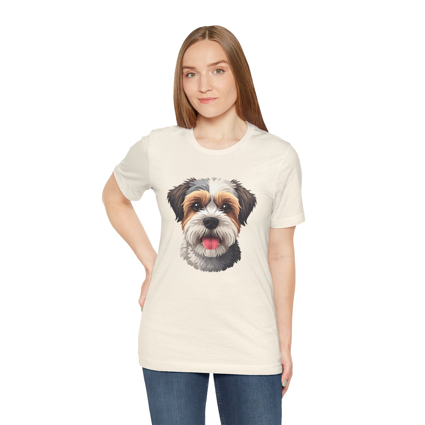 Unisex Dog Lover T-Shirt Featuring a 3D Design of Cute Fluffy Bichon Frise Mix | Gift for Dog Owners