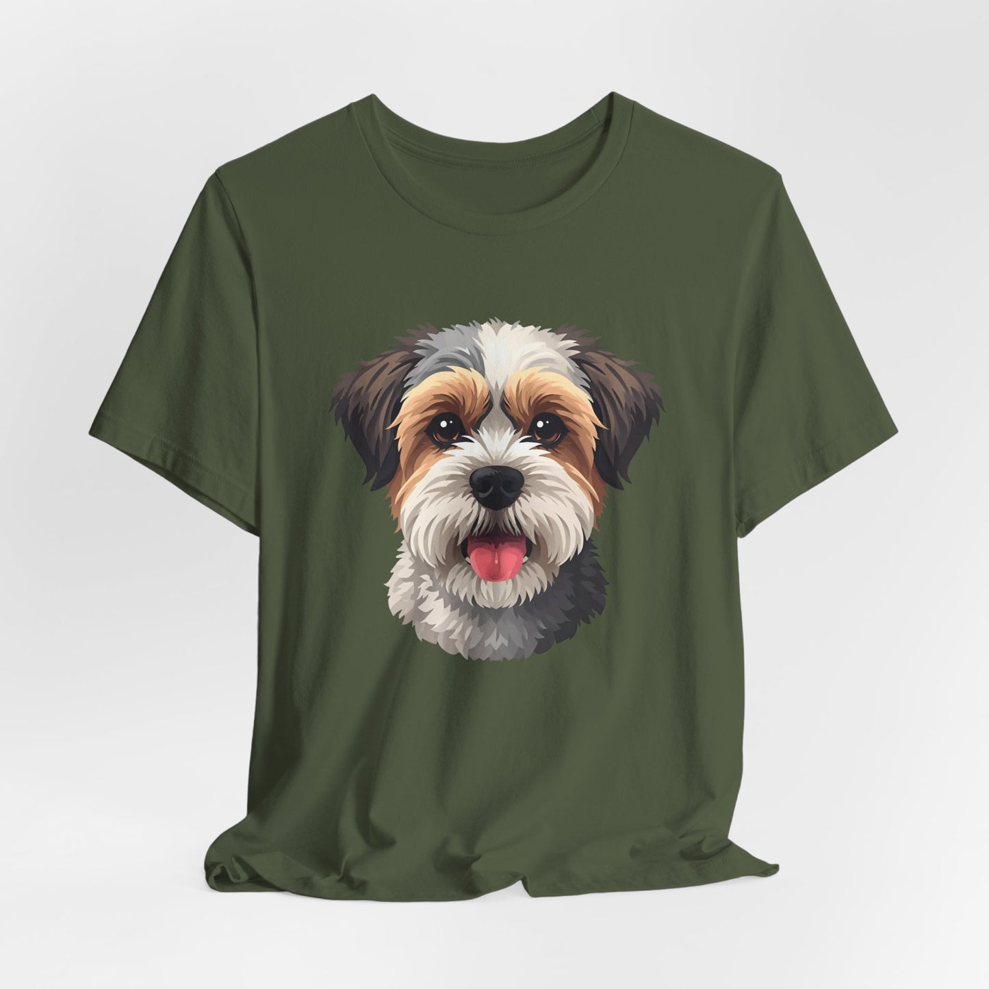 Unisex Dog Lover T-Shirt Featuring a 3D Design of Cute Fluffy Bichon Frise Mix | Gift for Dog Owners