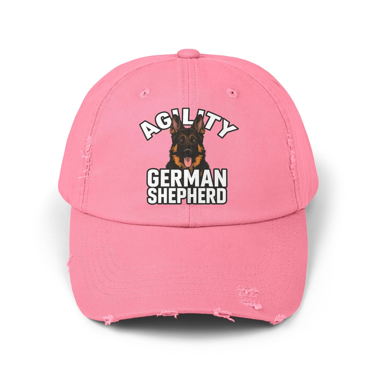 German Shepherd Agility Cap, Distressed Unisex Baseball Hat, Dog Lover Gift, Pet Training Accessory, Outdoor Sports Apparel