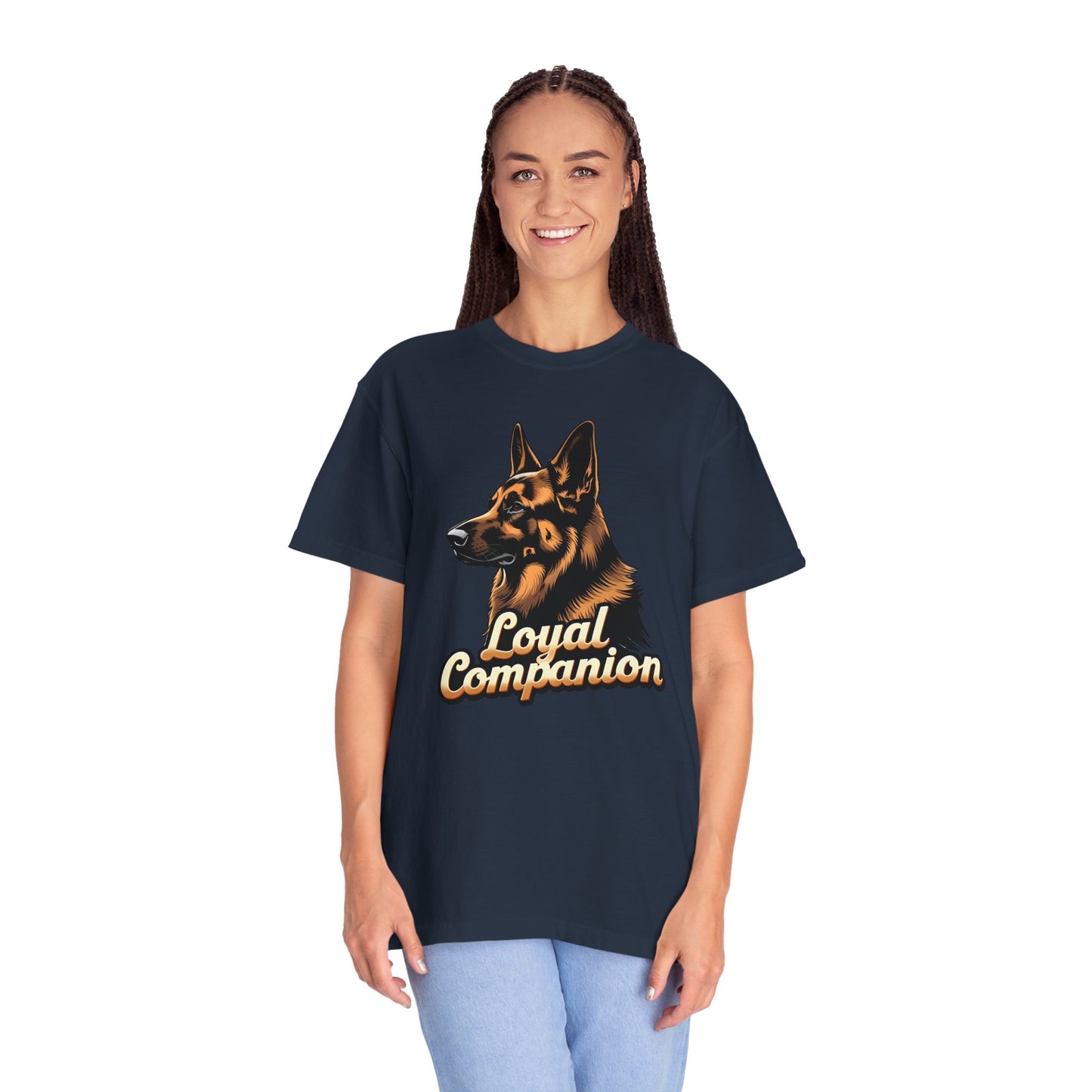 Loyal Companion German Shepherd Lover T-Shirt | Garment-Dyed Unisex Tee for Dog Enthusiasts, Dog Lovers, Gift for Dog Owners, Casual Wear