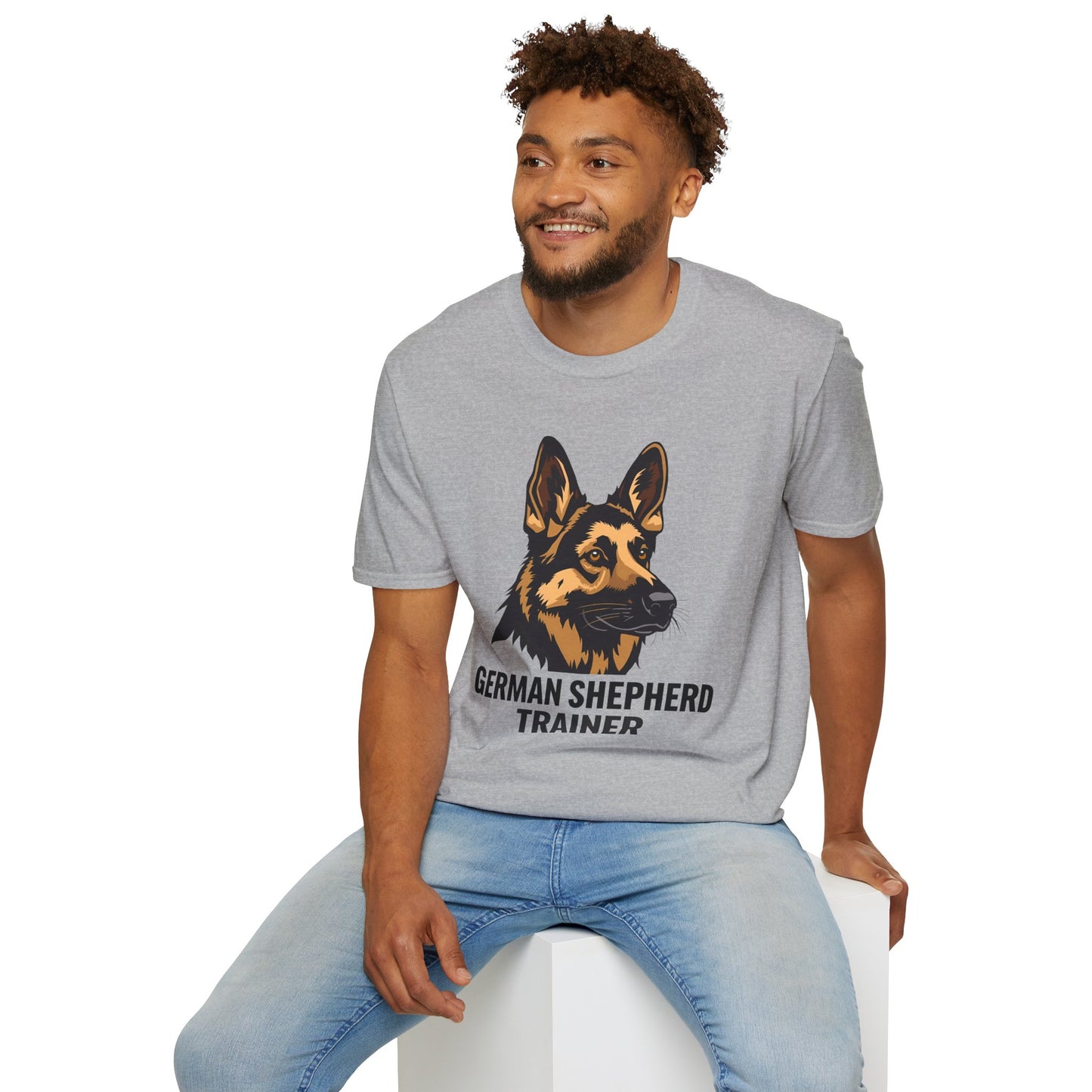 German Shepherd Trainer Unisex Softstyle T-Shirt, Dog Lover Gift, Pet Trainer Apparel