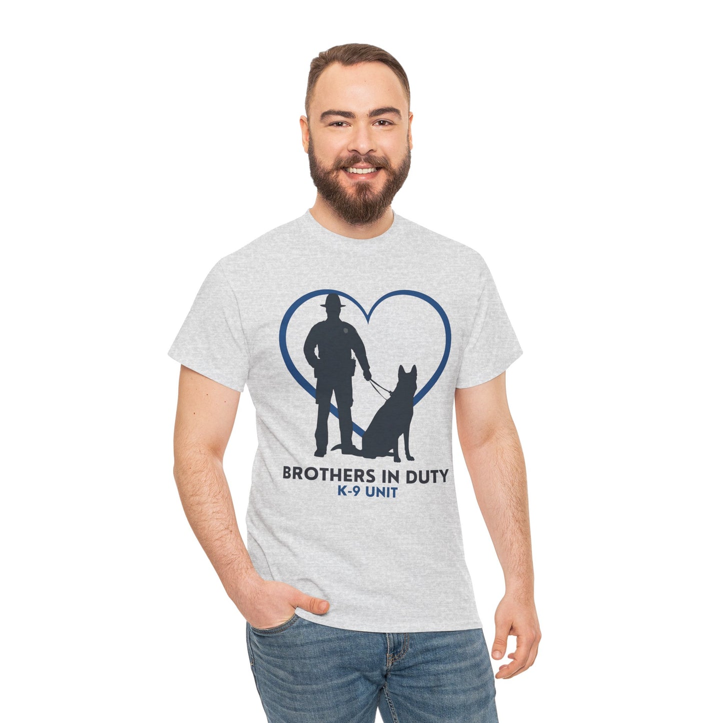 Heartfelt K-9 Unit Tee - Brothers In Duty | Police Officer Gift, Dog Lover Shirt, Law Enforcement Apparel
